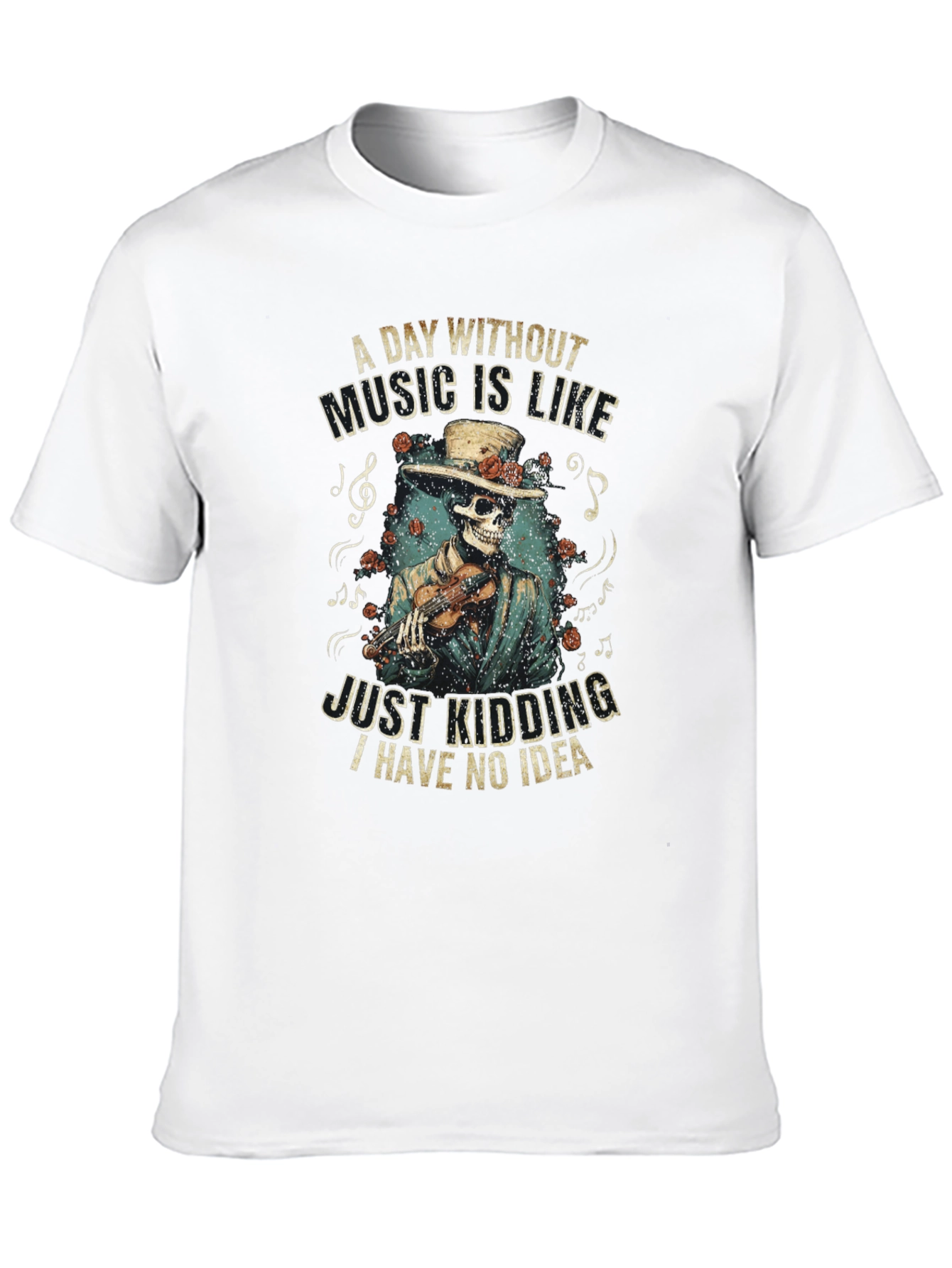 Black Music Lover's Skeleton Tee - "A Day Without Music" view 10