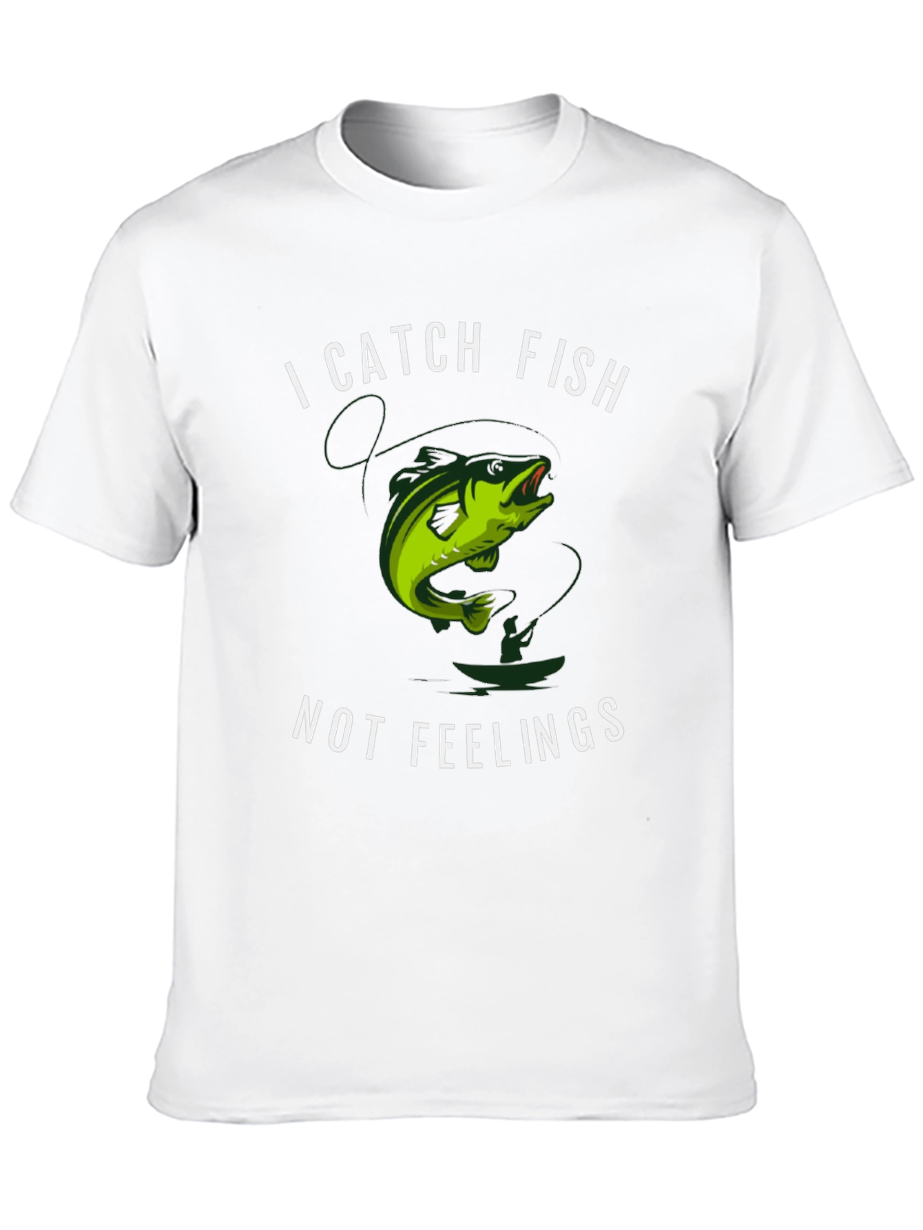 Black I Catch Fish Not Feelings T-Shirt view 10