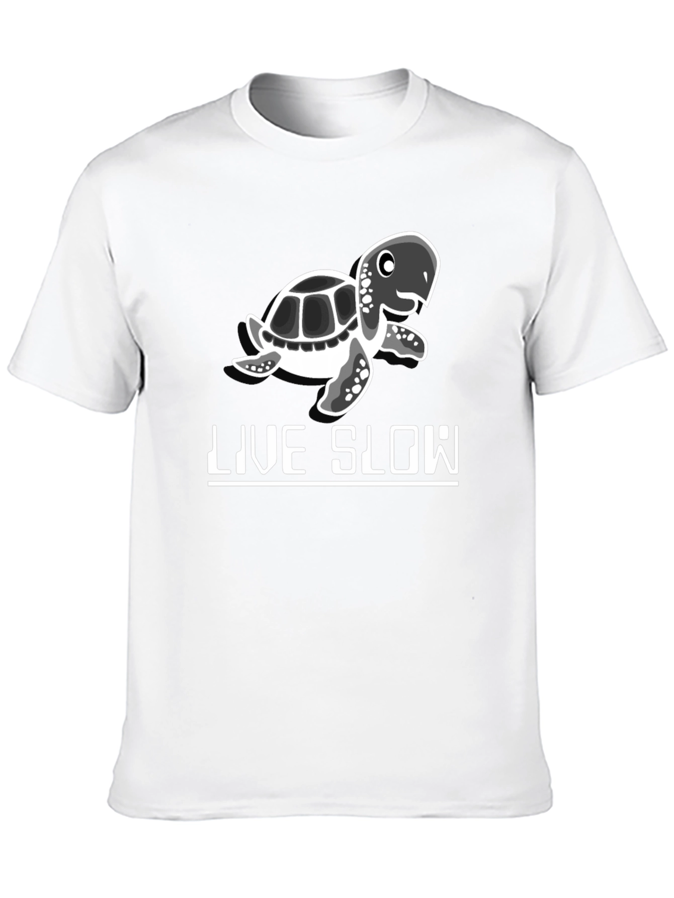 Live Slow Turtle Graphic Tee - Black Cotton Shirt - 10
