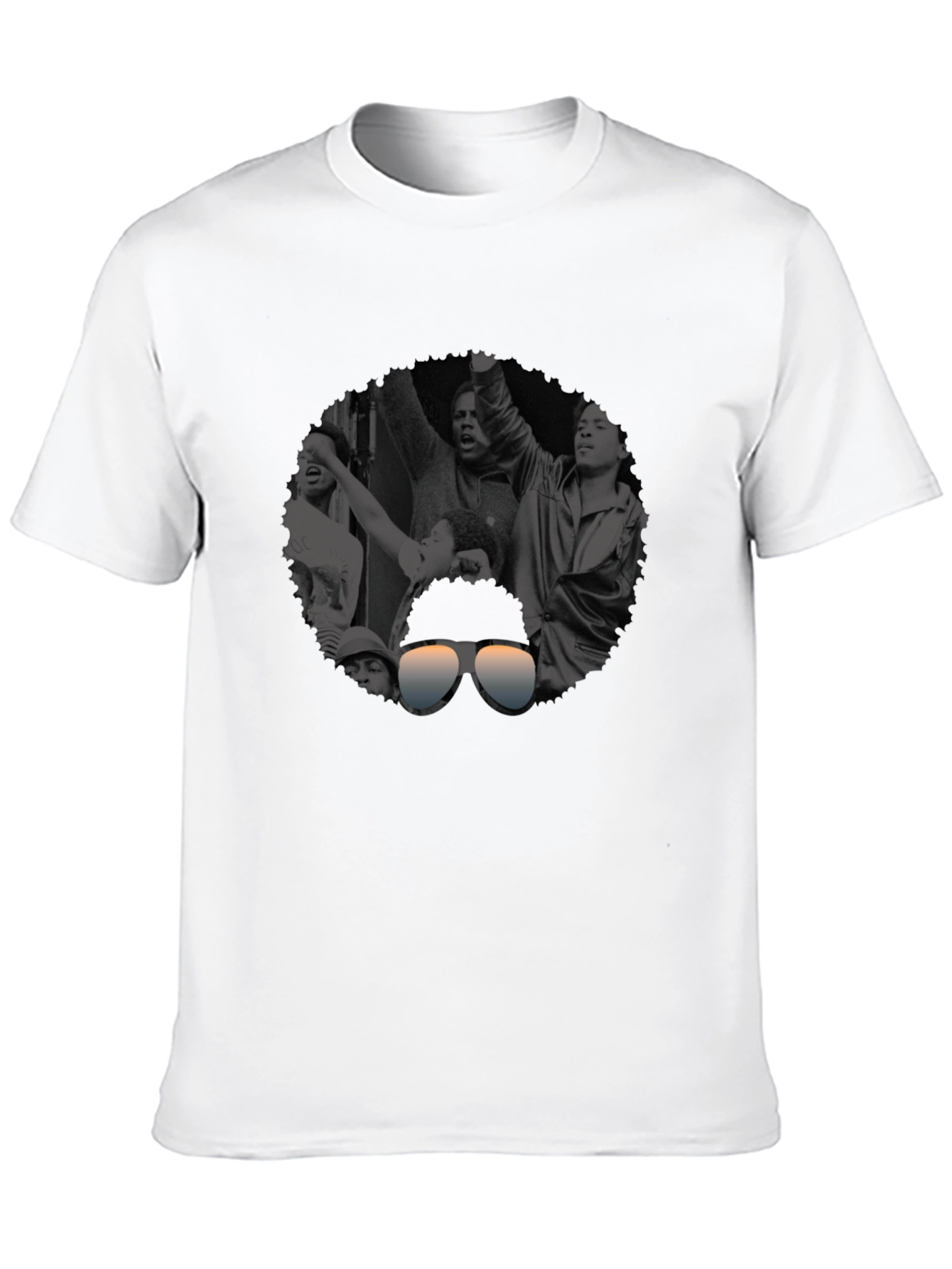 Black Retro Black & White Graphic Tee view 10
