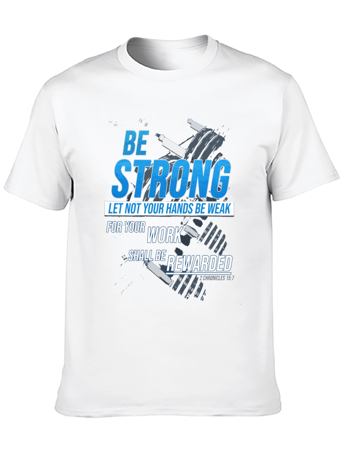 Black Be Strong T-Shirt: Christian Workout Apparel view 10