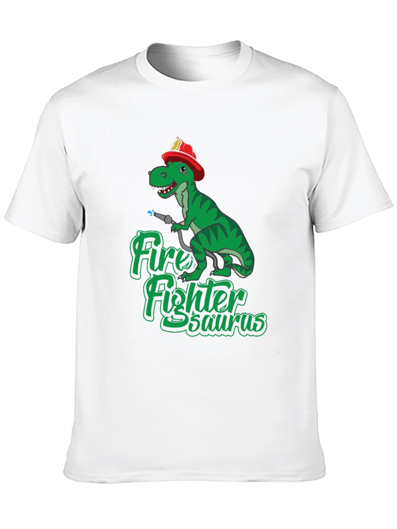 Black Firefighter Dinosaur T-Shirt - Dino Fireman Tee view 10