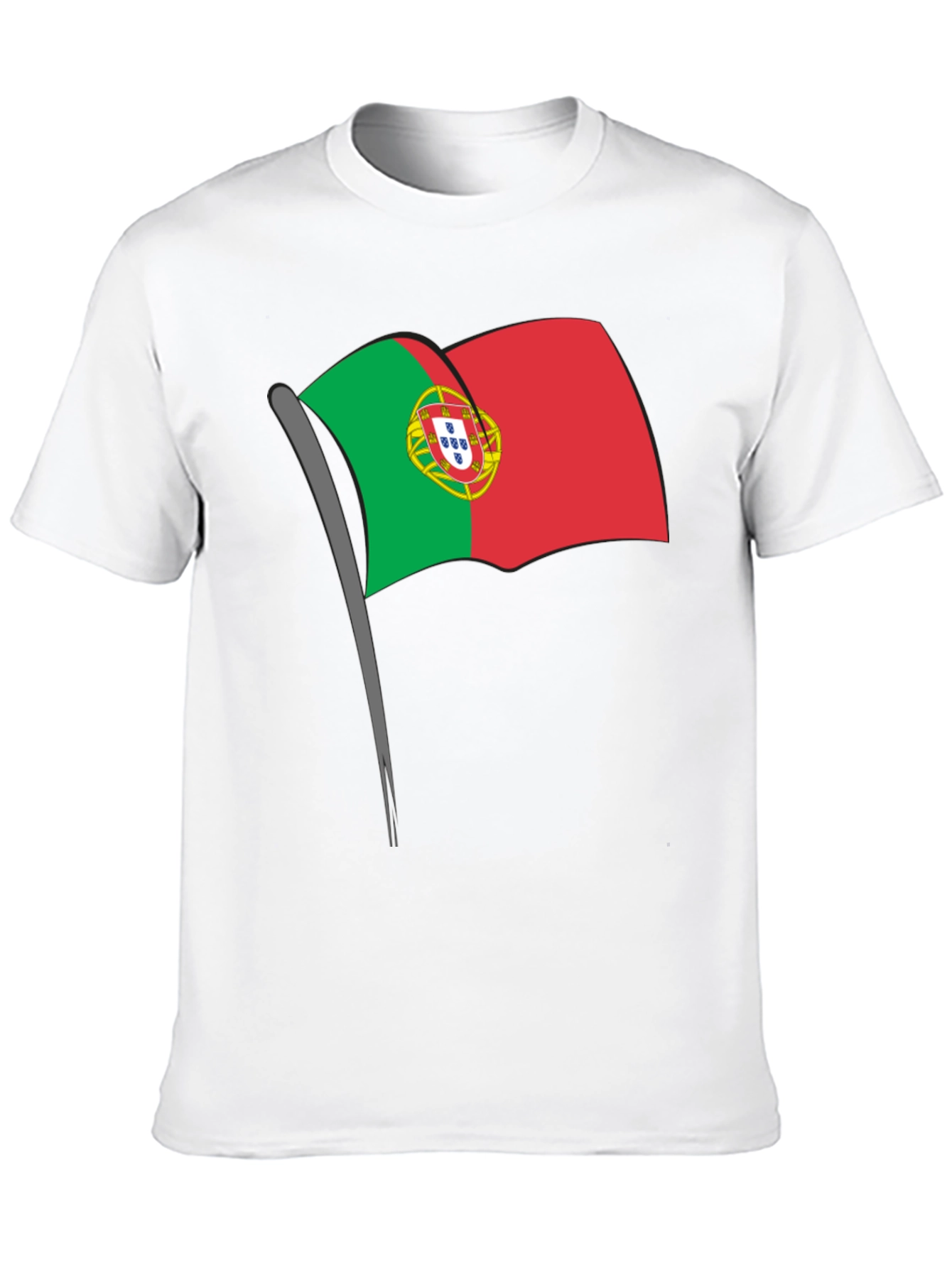 Portugal Flag Graphic Tee - Black Casual T-Shirt - 10