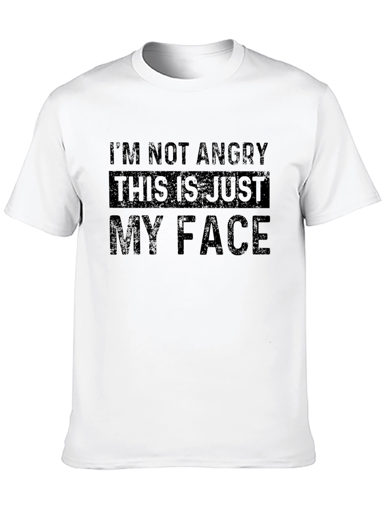 Black Funny "I'm Not Angry" Graphic T-Shirt view 10