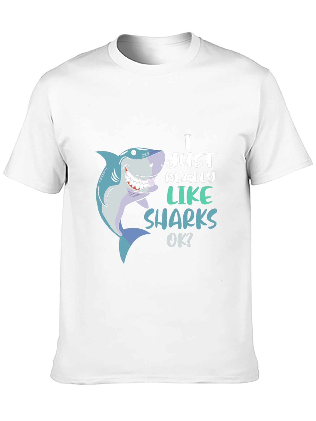 Black Shark Lover Graphic Tee - "I Just Really Like Sharks OK?" view 10
