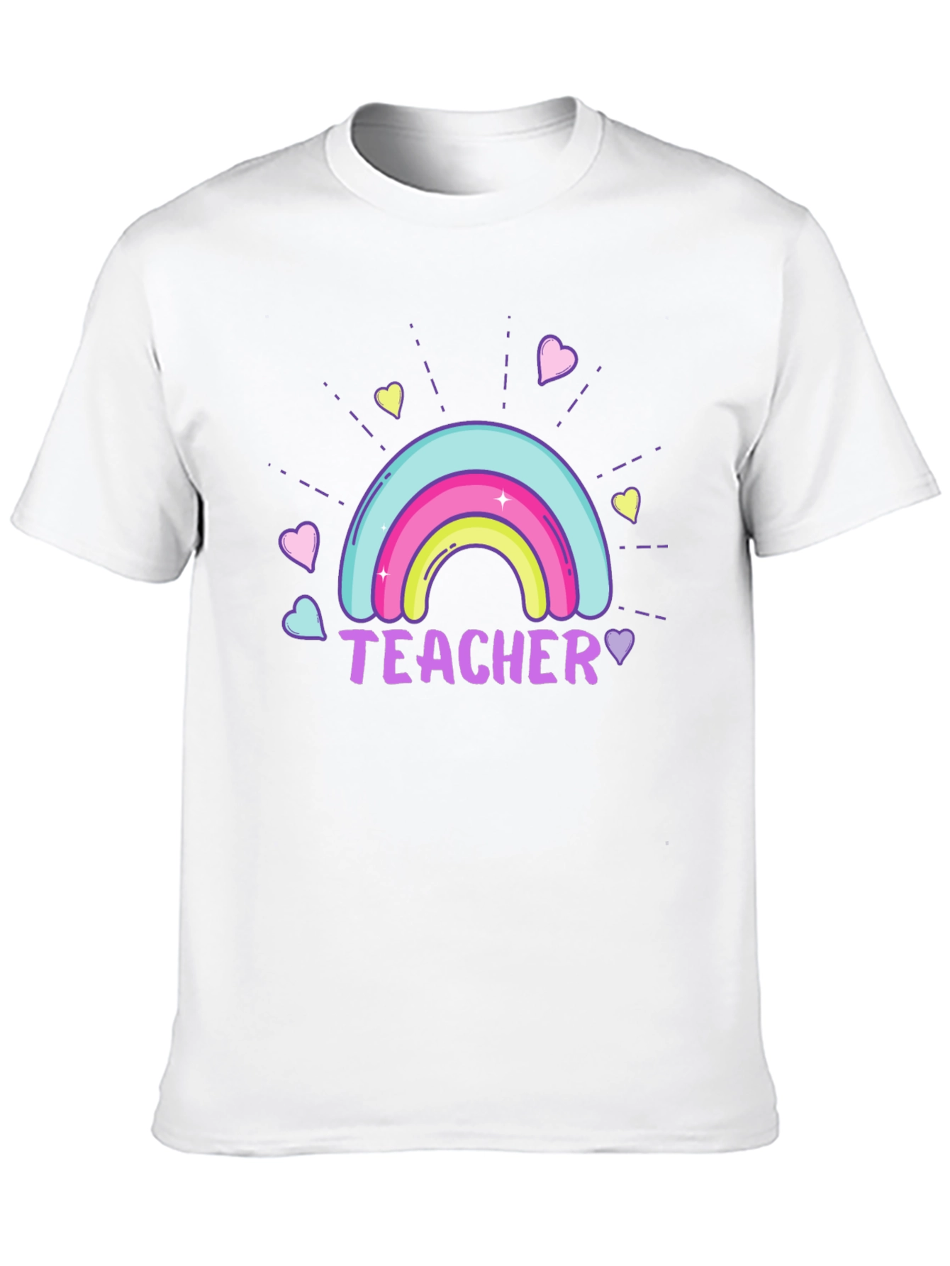 Black Teacher Rainbow Graphic Tee - Unisex Black T-Shirt view 10