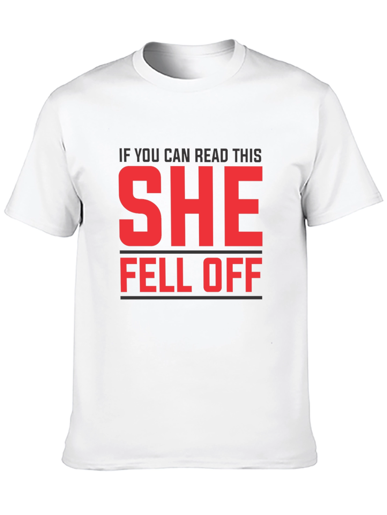 Black Funny SHE Fell Off T-Shirt view 10