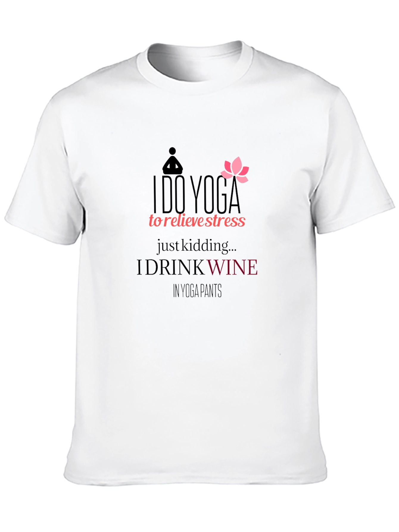 Black Yoga Wine Graphic Tee - Funny Workout Shirt view 10