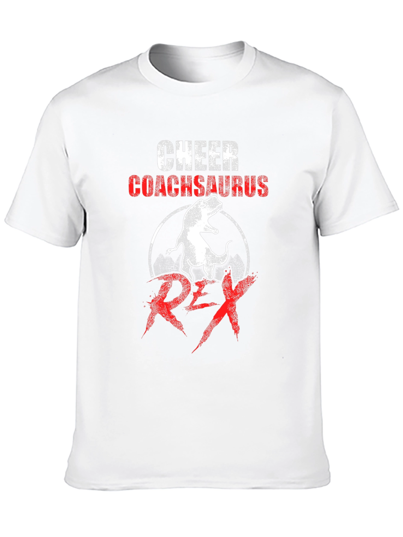 Cheer Coachsaurus Rex T-Shirt - Dinosaur Graphic Tee - 10