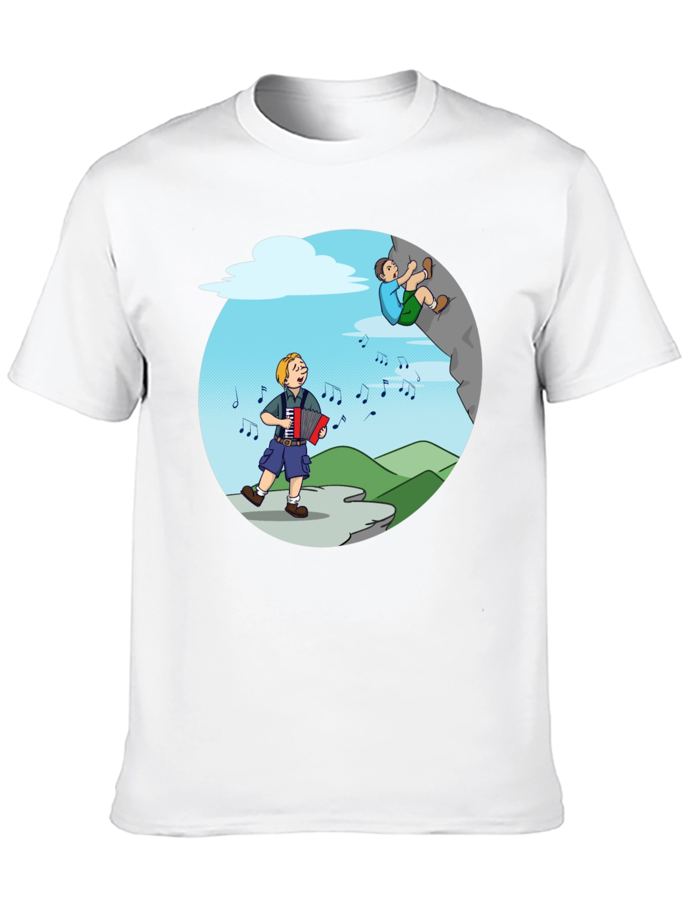 Black Accordion & Climbing T-Shirt - Musical Adventure Tee view 10