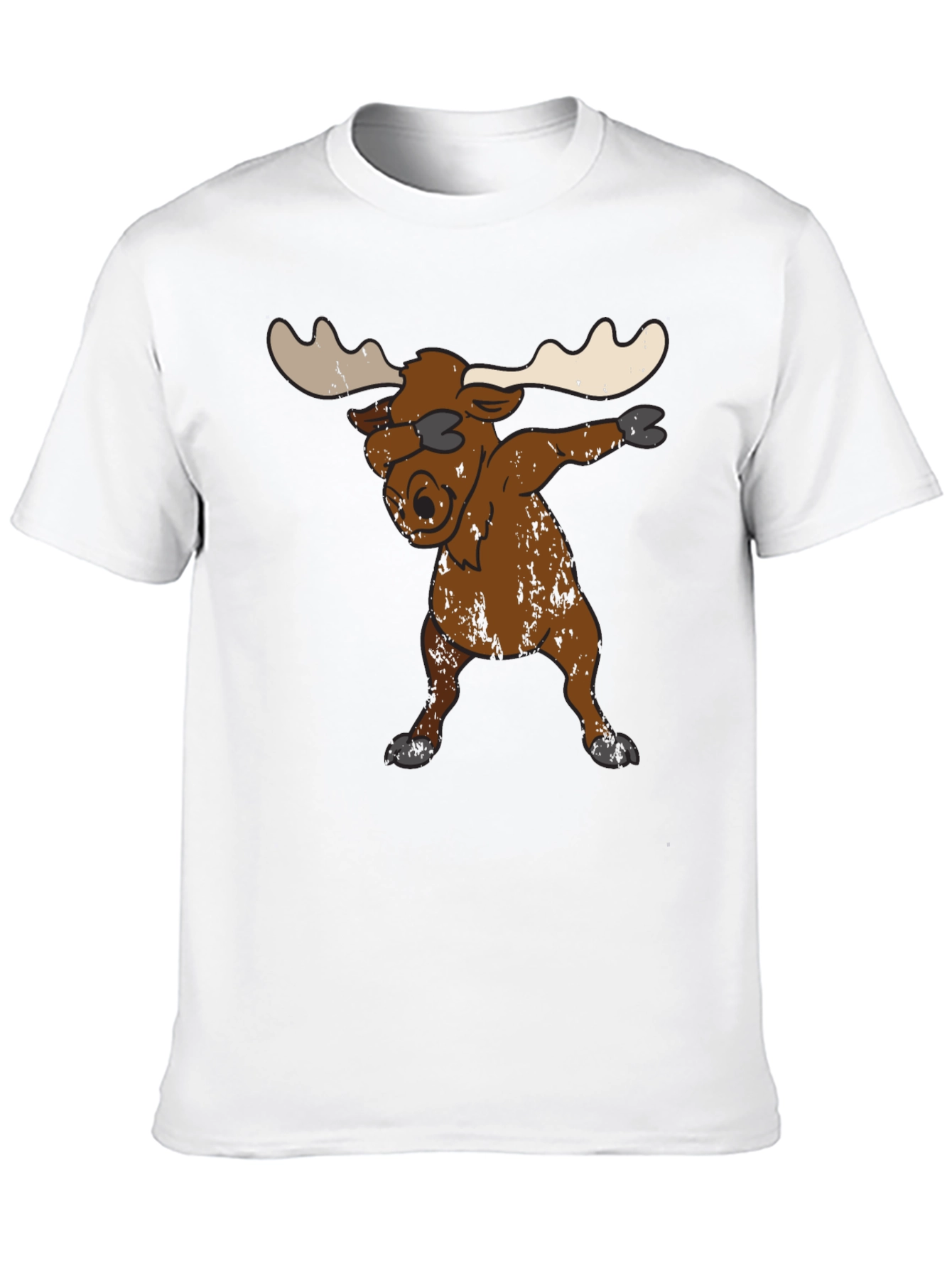 Black Dabbing Moose Graphic Tee - Unique Animal T-Shirt view 10