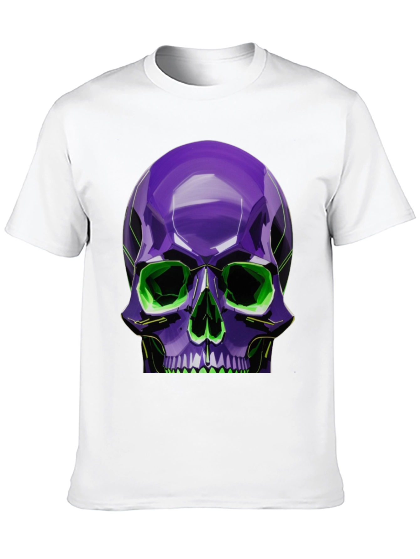Black Neon Skull Graphic Tee - Stylish, Bold Design view 10