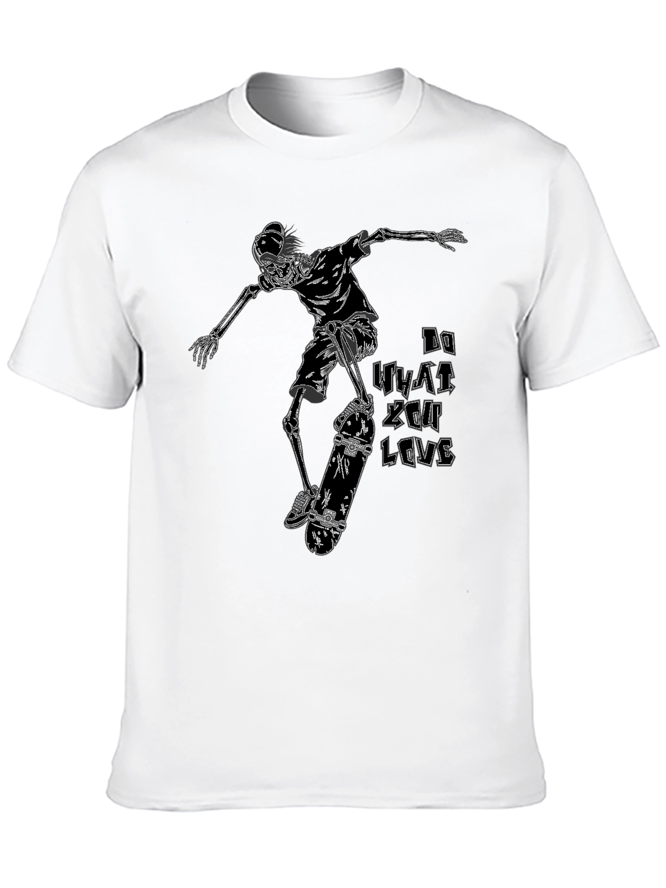 Black Skeleton Skateboarder T-Shirt - Do What You Love view 10