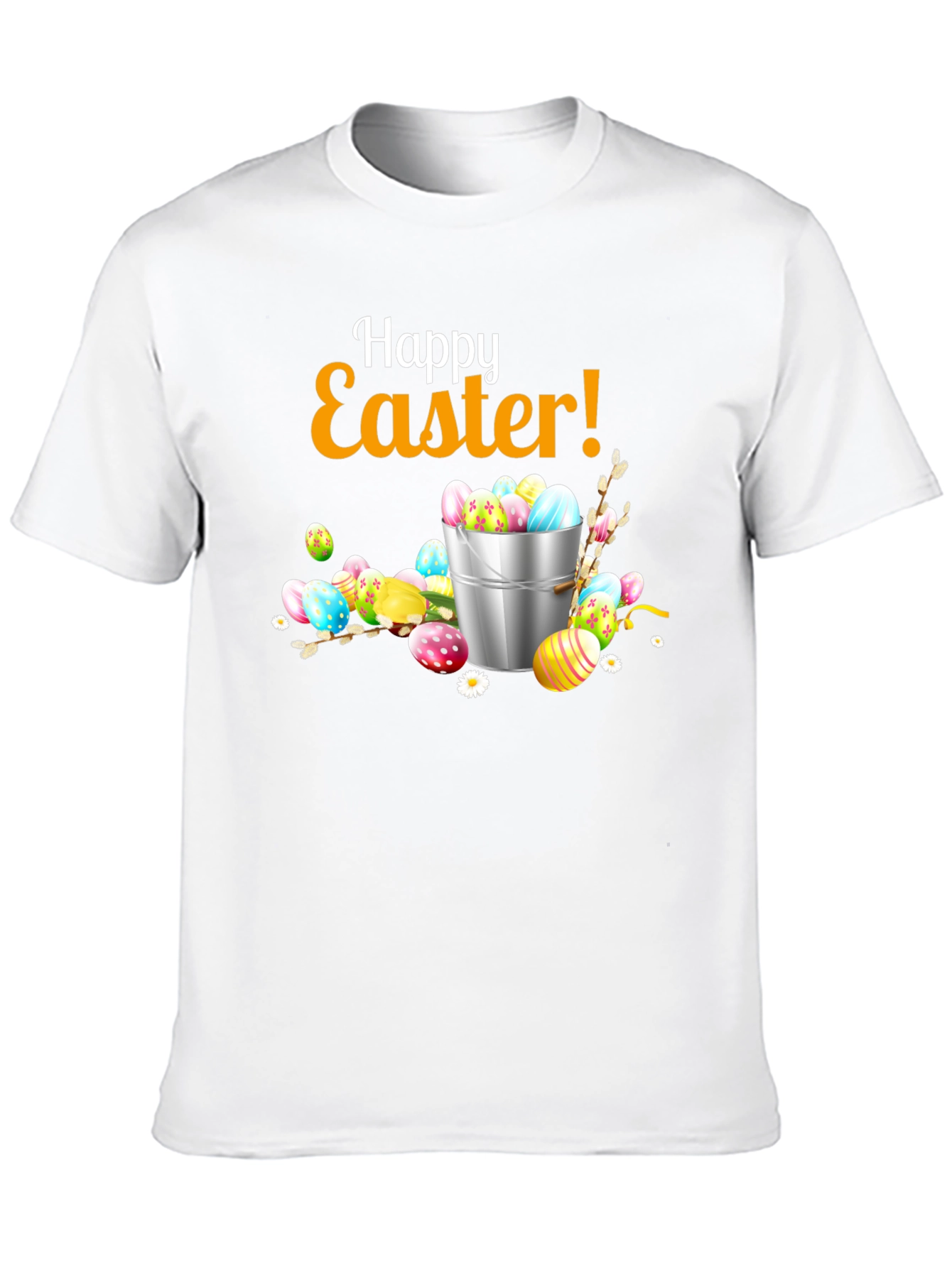 Black Happy Easter T-Shirt - Easter Egg Bucket Design view 10