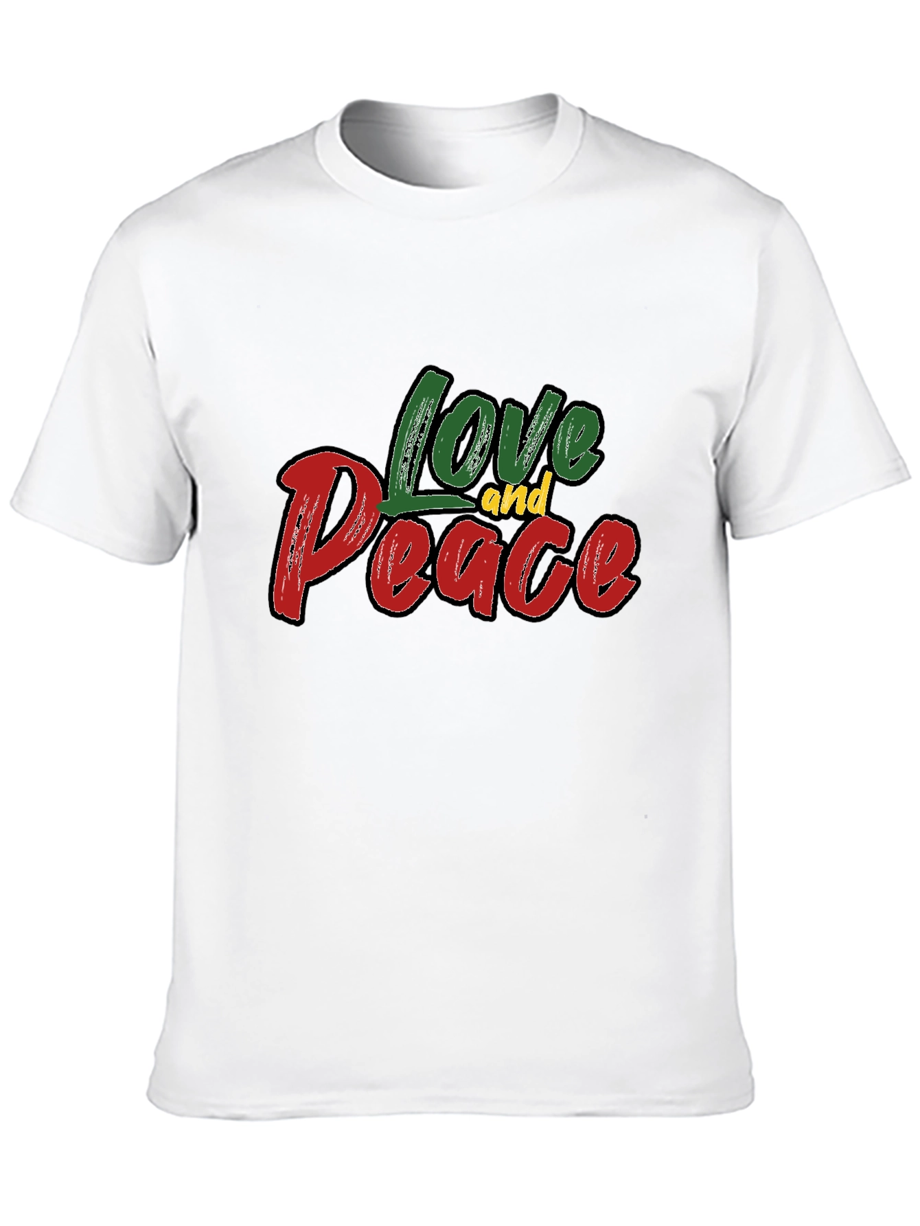 Black Love and Peace Graphic Black T-Shirt view 10