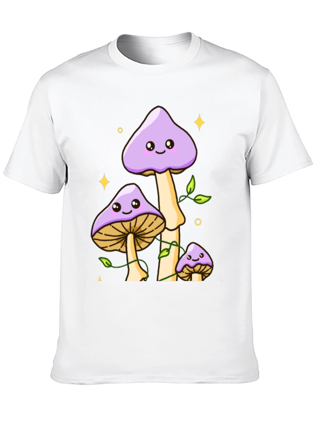 Black Cute Mushroom Graphic Tee - Black Cotton Shirt view 10