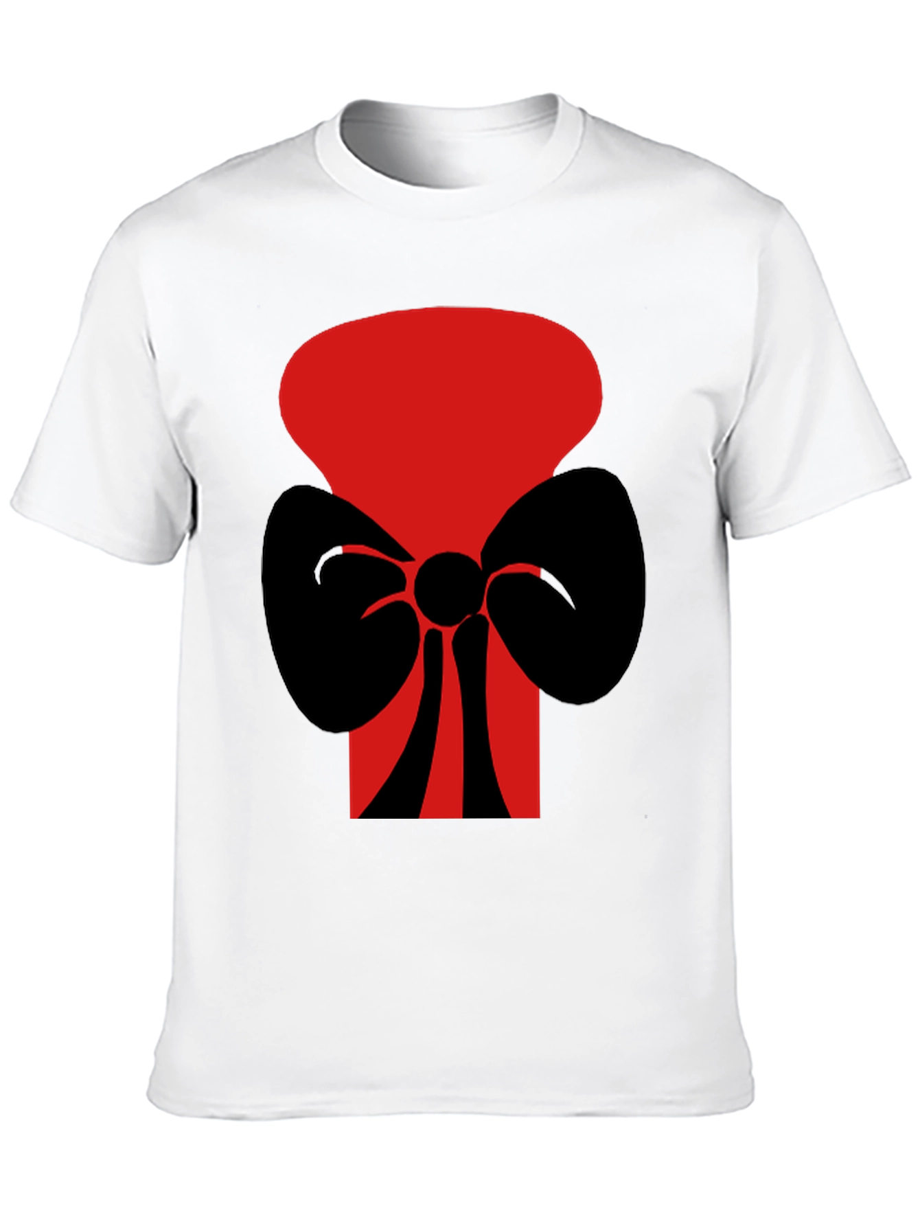 Black Bold Graphic Tee: Red Top Hat with Black Bow Tie view 10