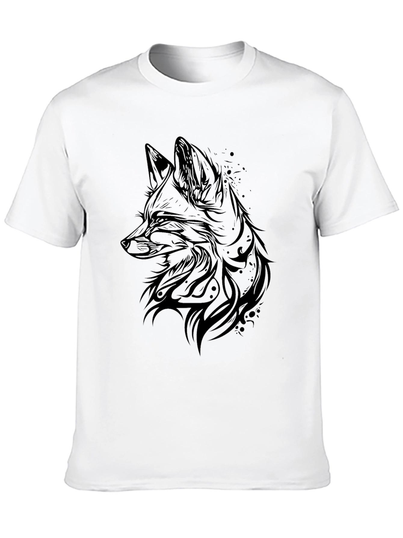 Black Fox Graphic Tee - Black Cotton Blend T-Shirt view 10