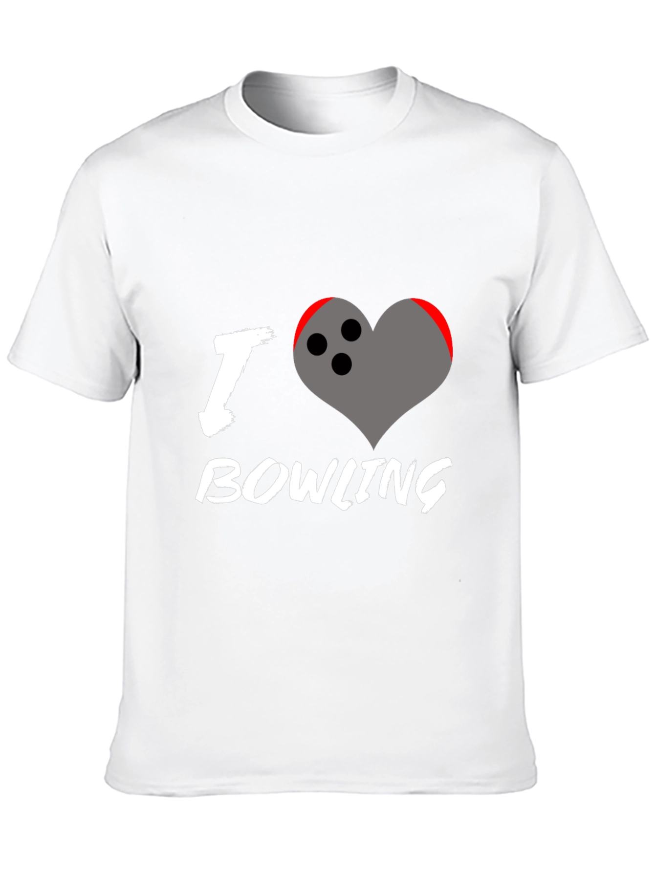 Black I Love Bowling T-Shirt - Heart Bowling Ball Graphic view 10