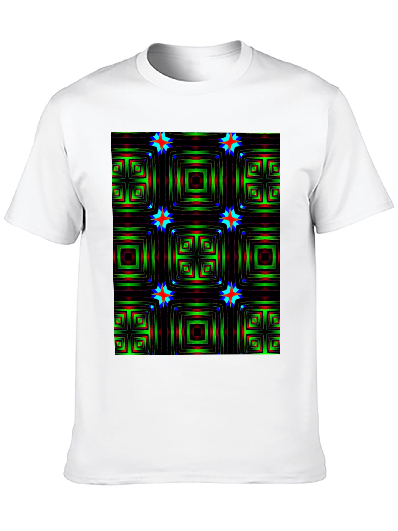 Geometric Square & Star Black T-Shirt - 10
