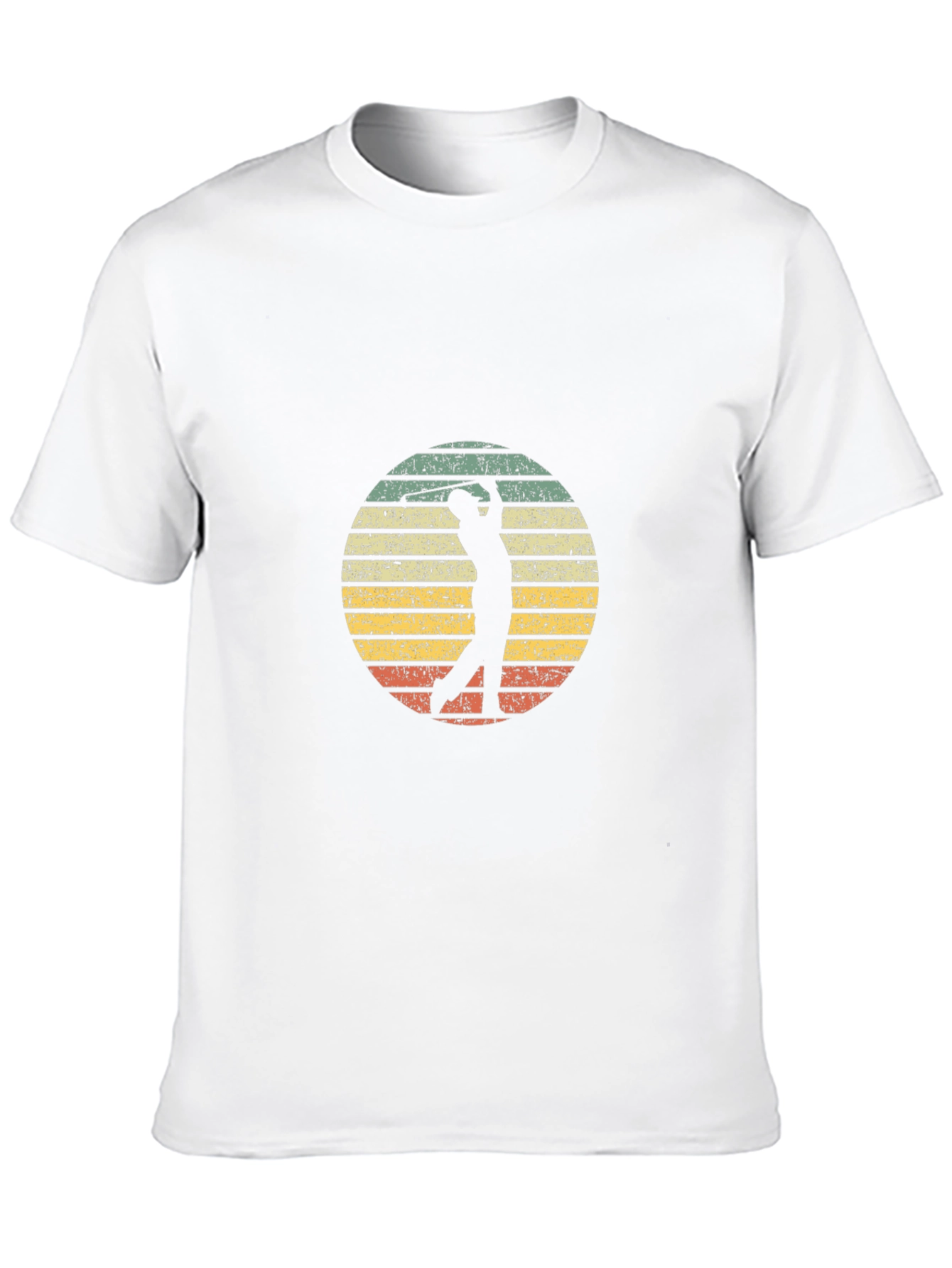 Black Retro Golfer T-Shirt - Vintage Sunset Design view 10