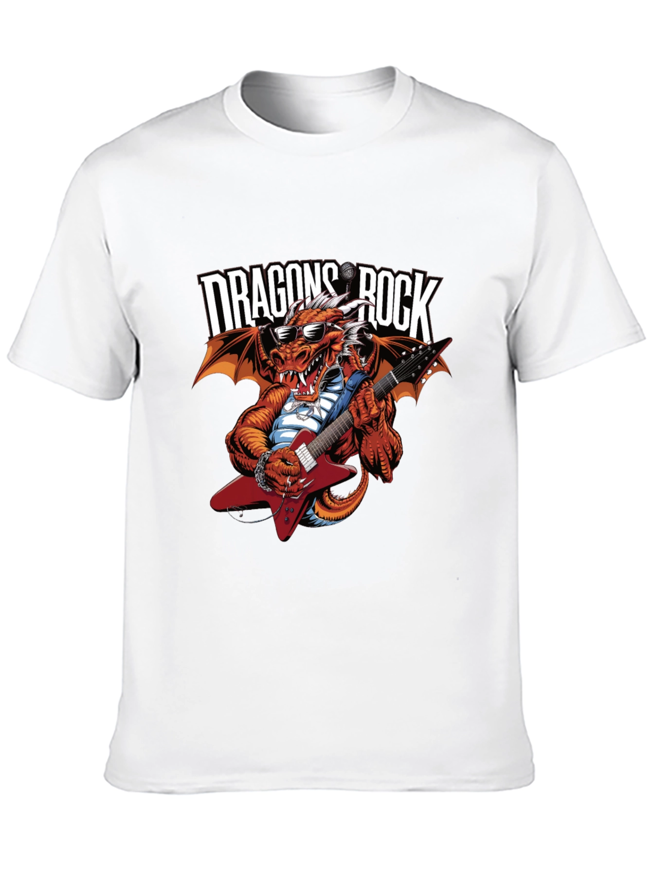Black Dragon Rocks Graphic Tee - Heavy Metal Concert T-Shirt view 10