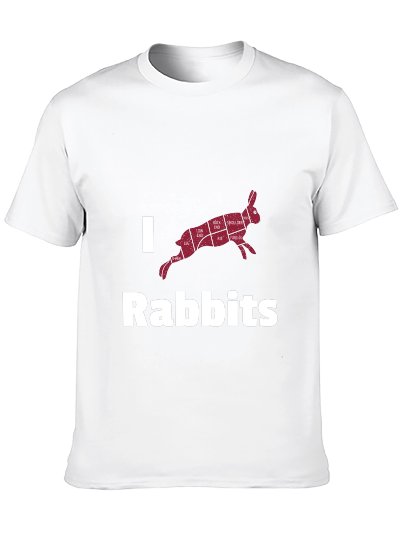 Black I Love Rabbits Butcher Cut T-Shirt view 10