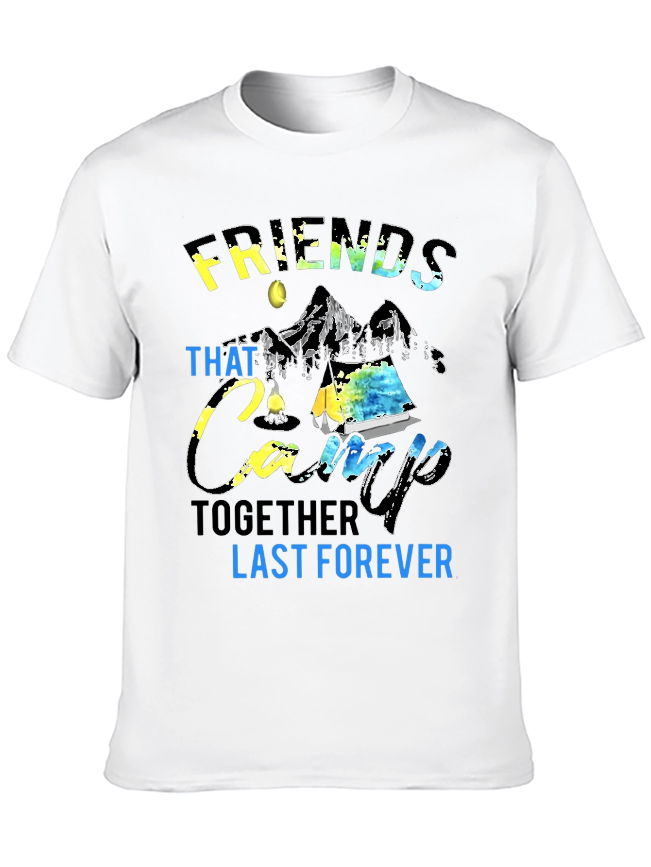 Black Friends That Camp Together Black Graphic T-Shirt view 10
