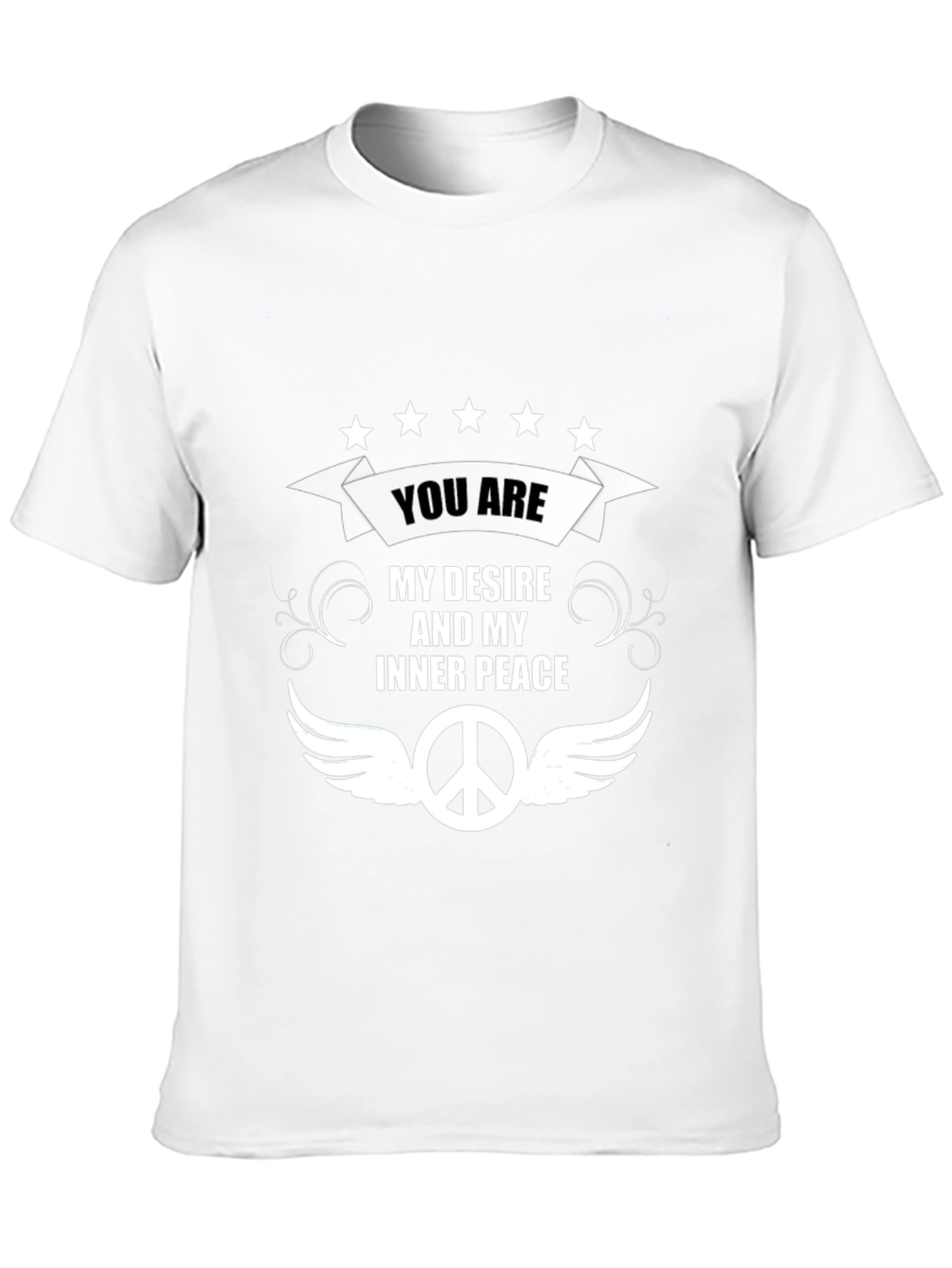 Black You are My Desire & Inner Peace Black T-Shirt view 10