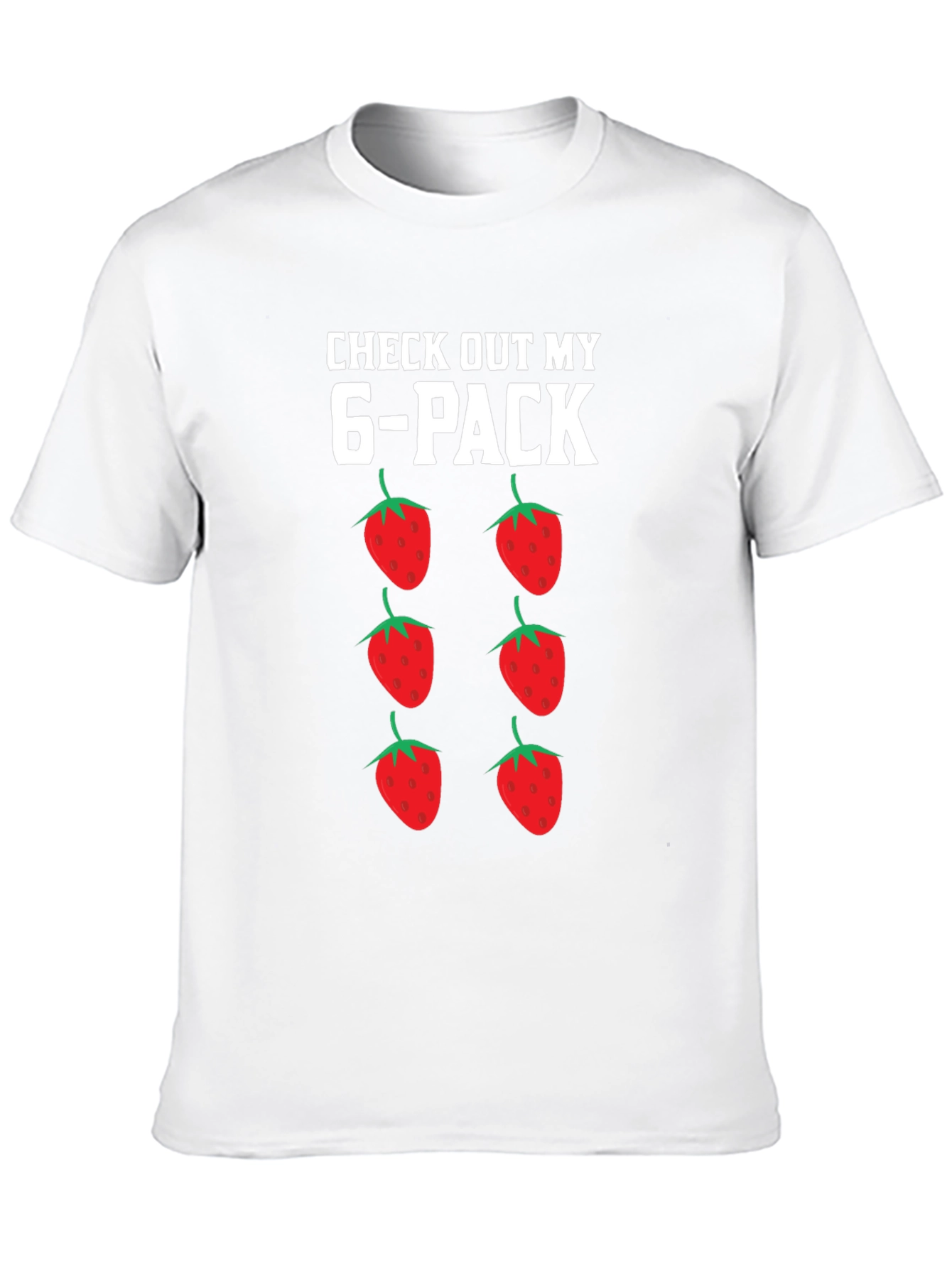 Black Funny Strawberry 6-Pack Graphic T-Shirt view 10