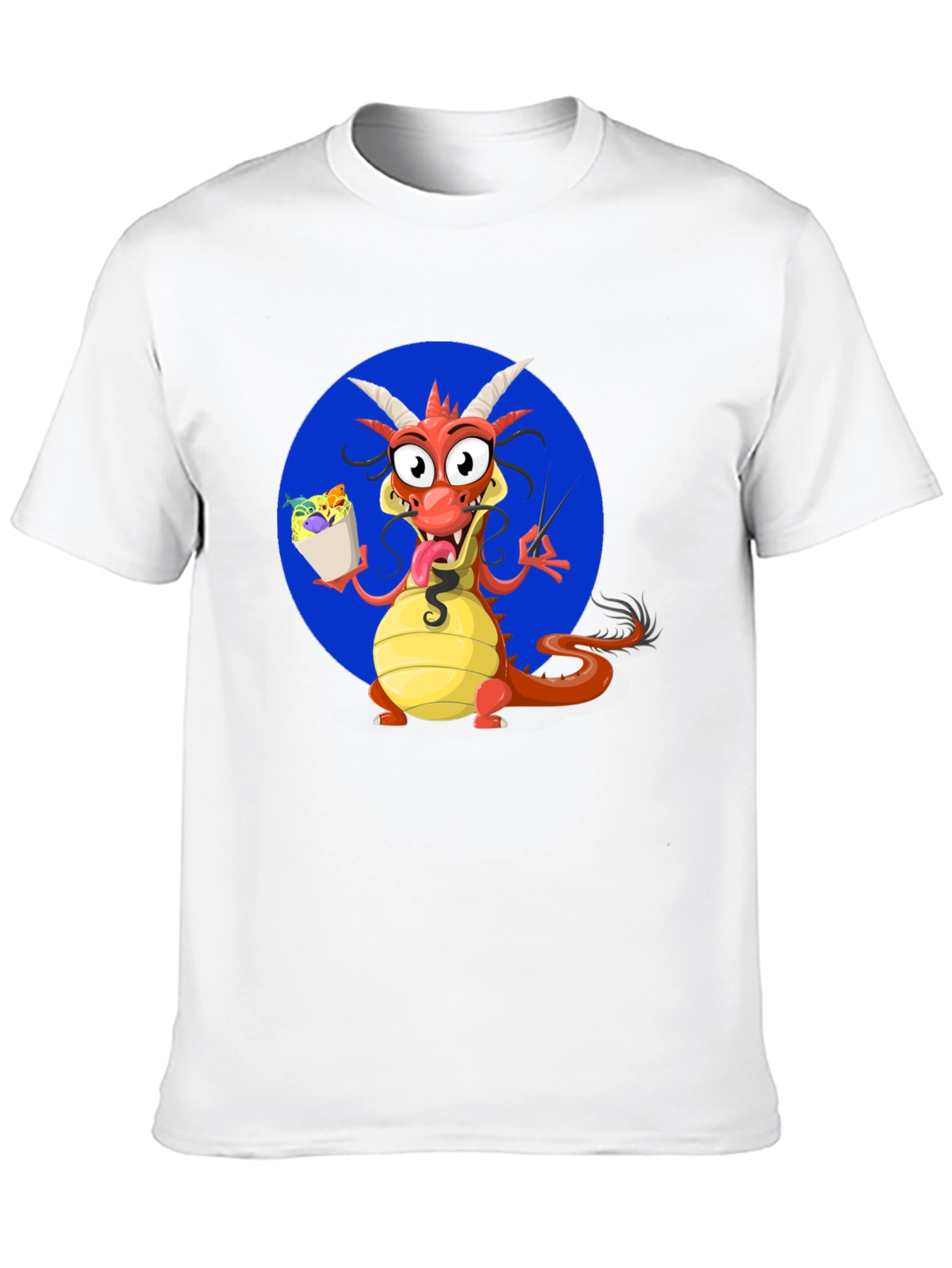 Black Dragon Eating Noodles Graphic T-Shirt view 10