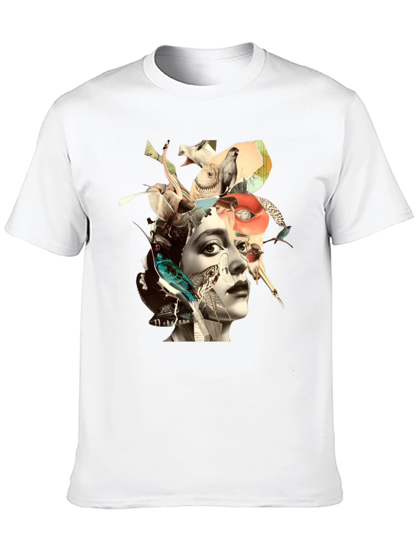 Black Artistic Collage Graphic Tee - Unisex Black T-Shirt view 10