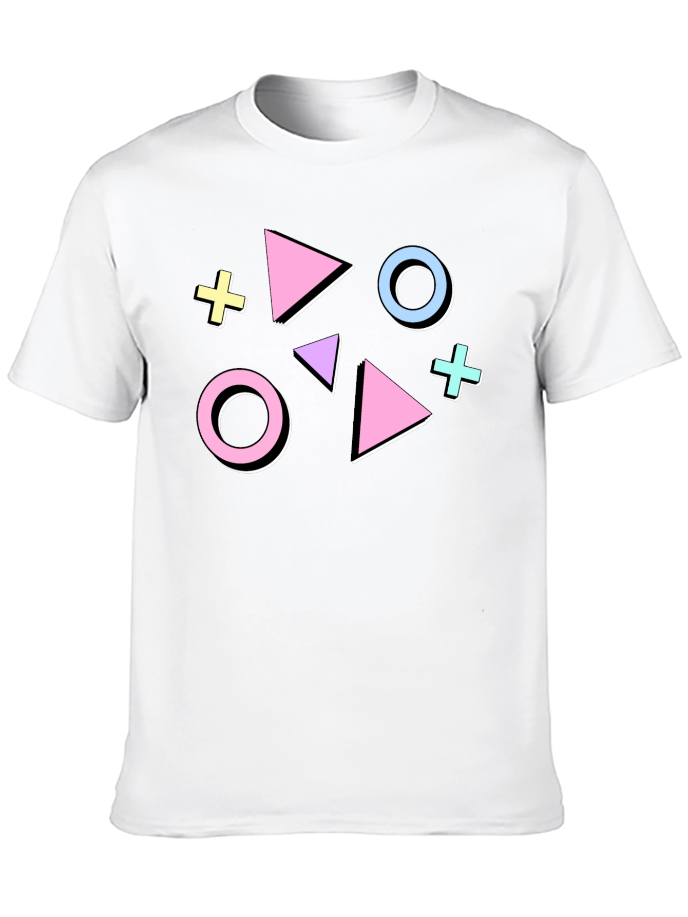 Black Retro 90s Geometric Graphic Tee - Funky Style view 10