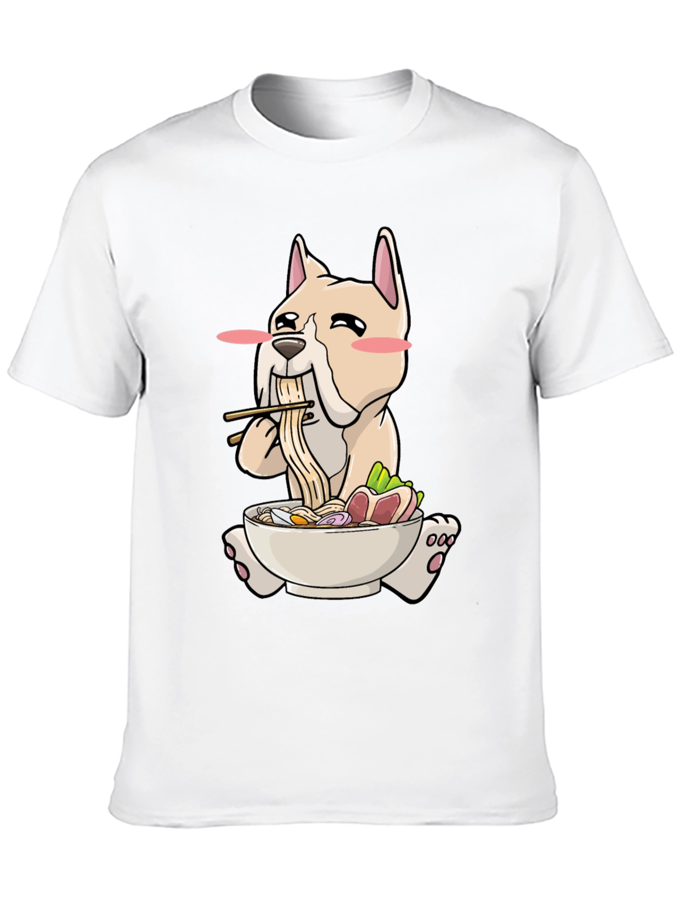 Black Dog Ramen T-Shirt - Cute Cartoon Graphic Tee view 10