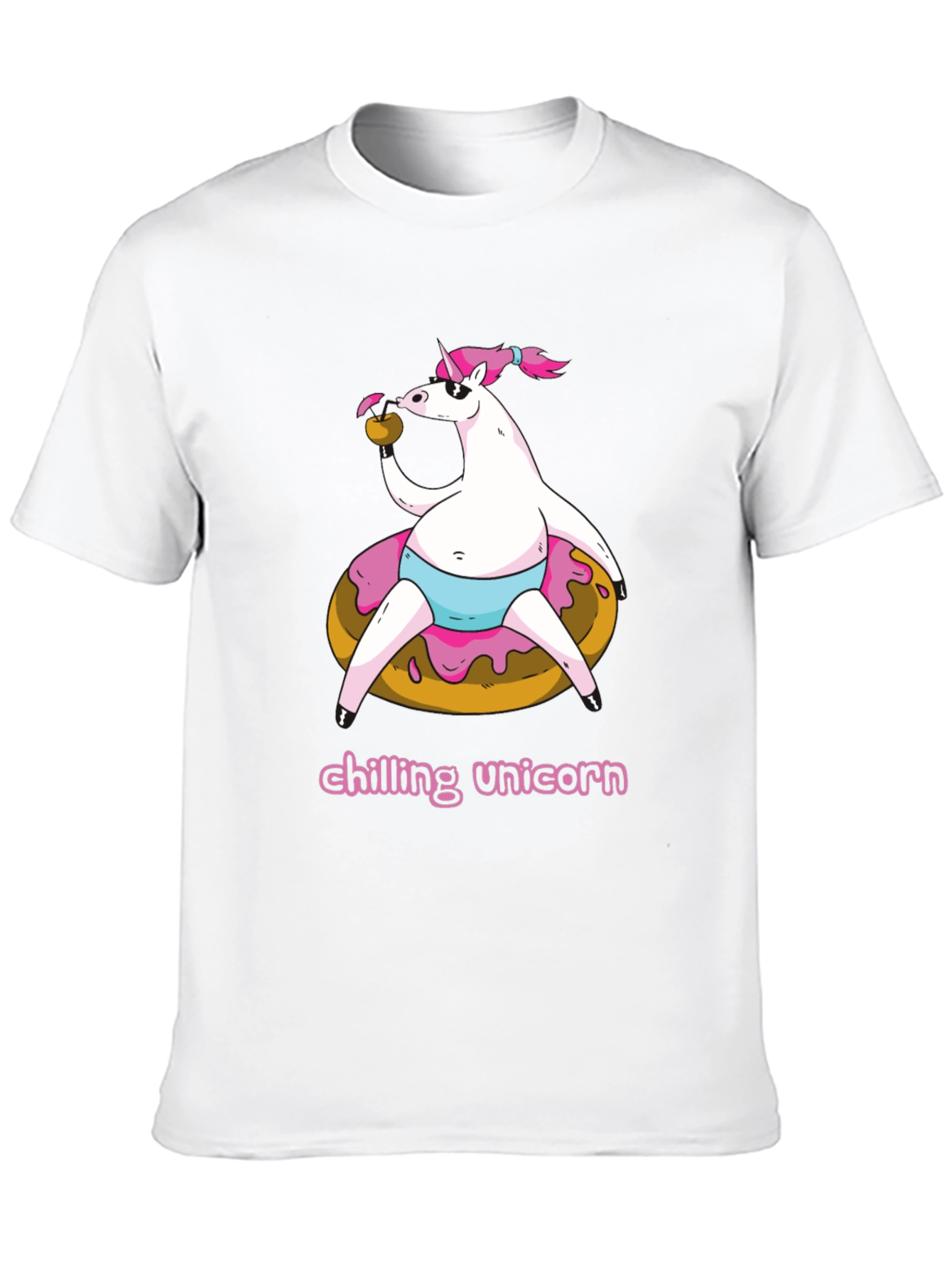 Black Chilling Unicorn Doughnut T-Shirt view 10
