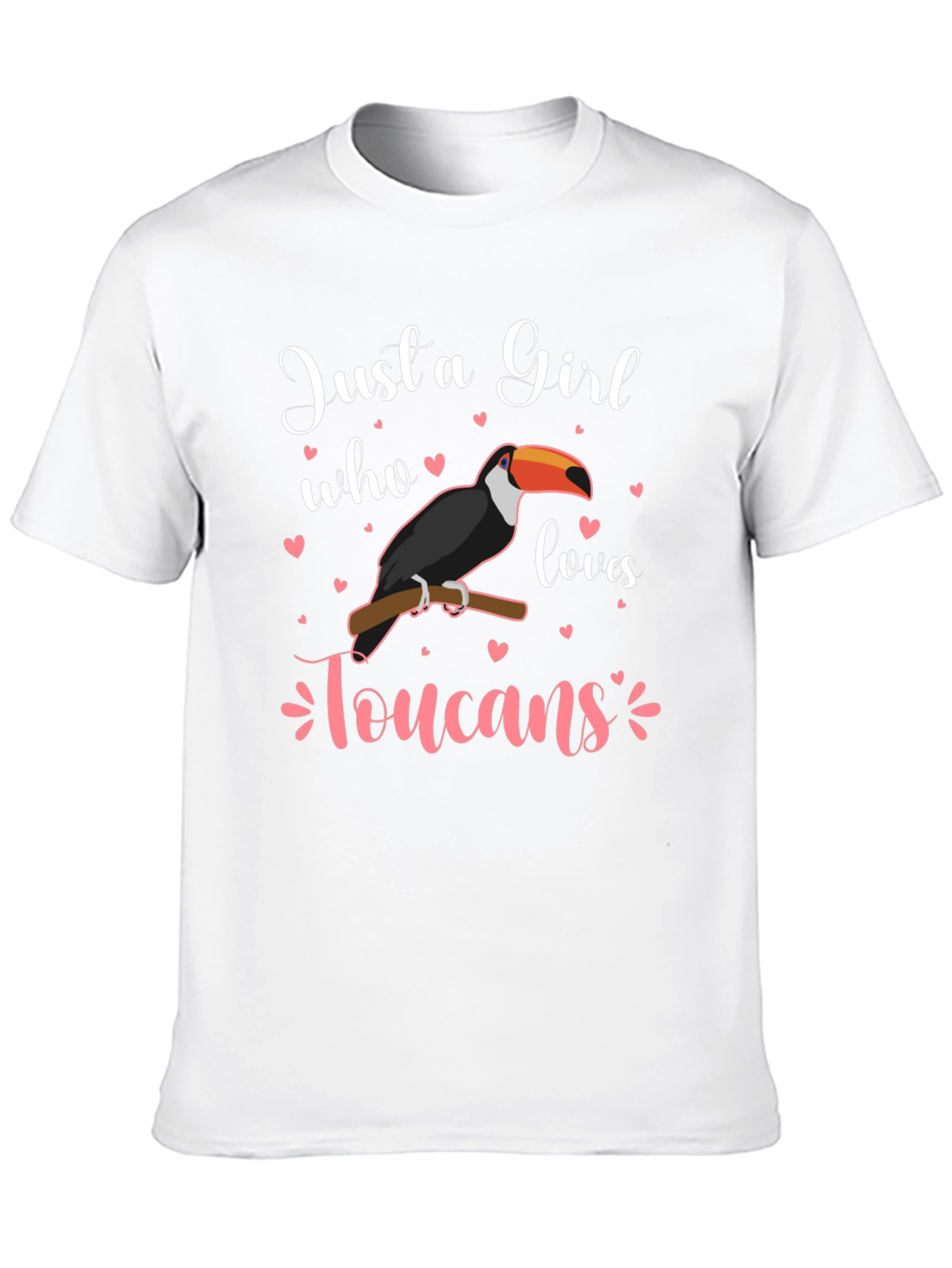 Black Just a Girl Who Loves Toucans T-Shirt view 10