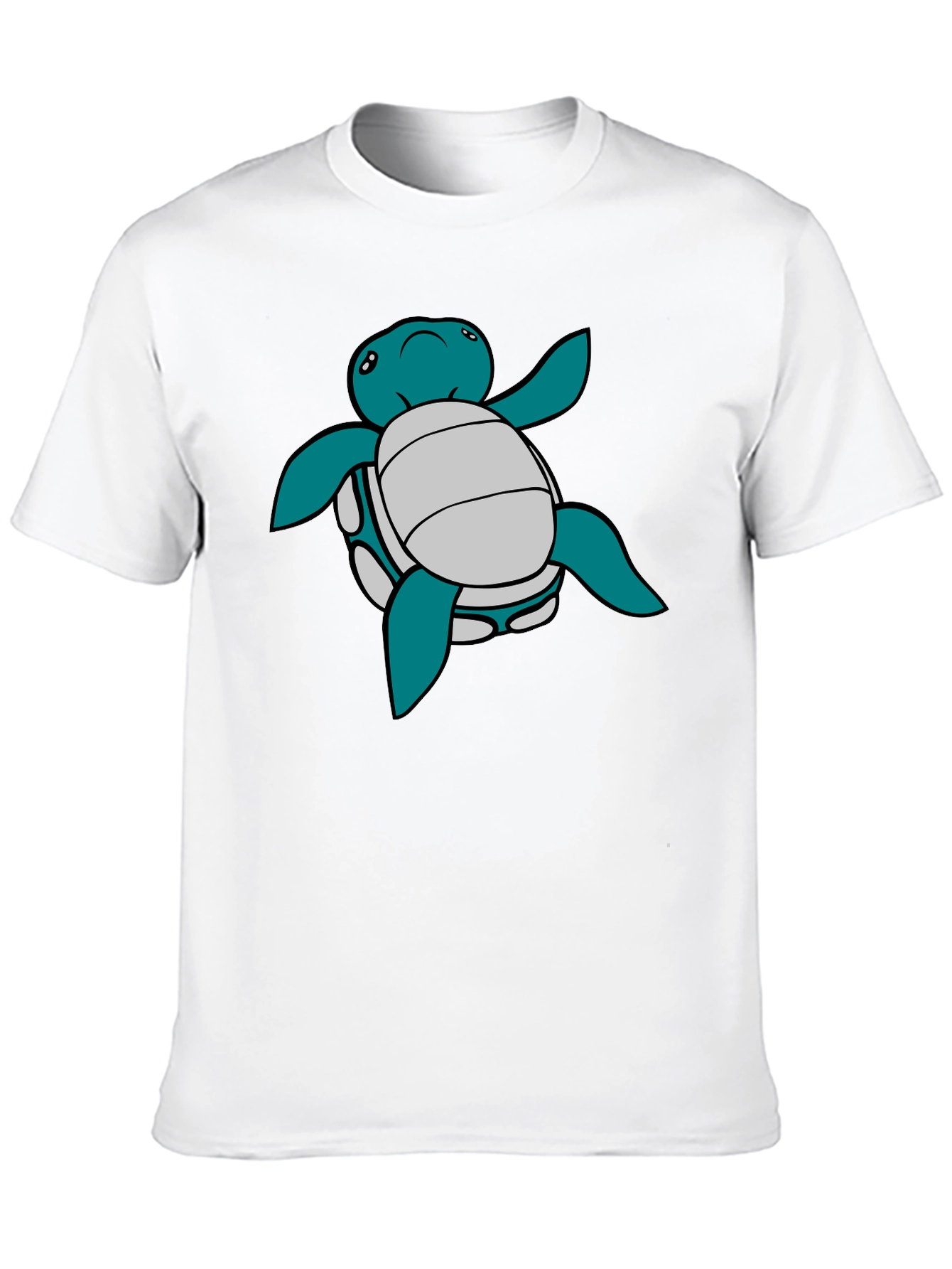 Black Cartoon Turtle Graphic Tee - Black T-Shirt view 10