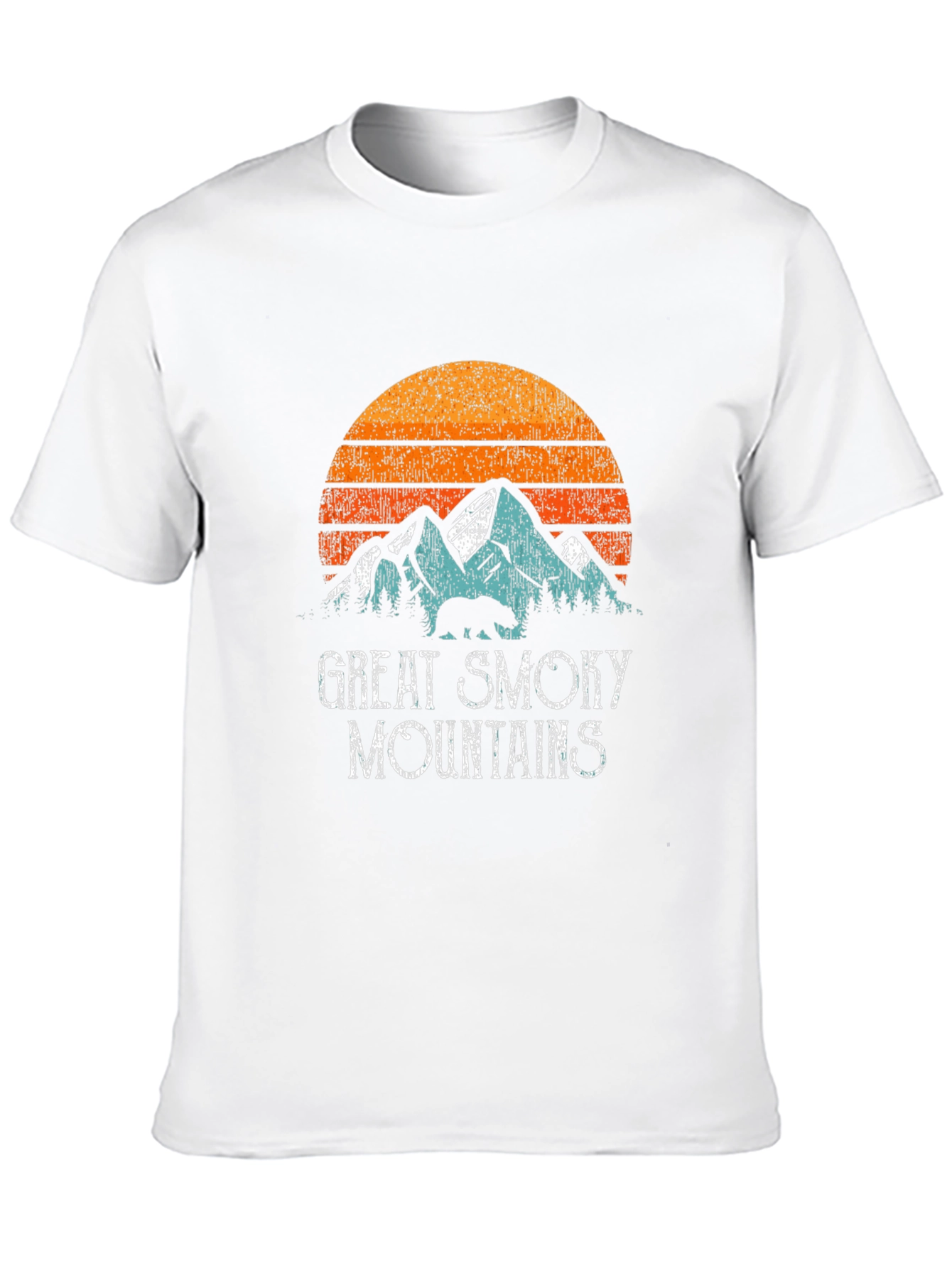 Black Great Smoky Mountains Retro Graphic T-Shirt view 10