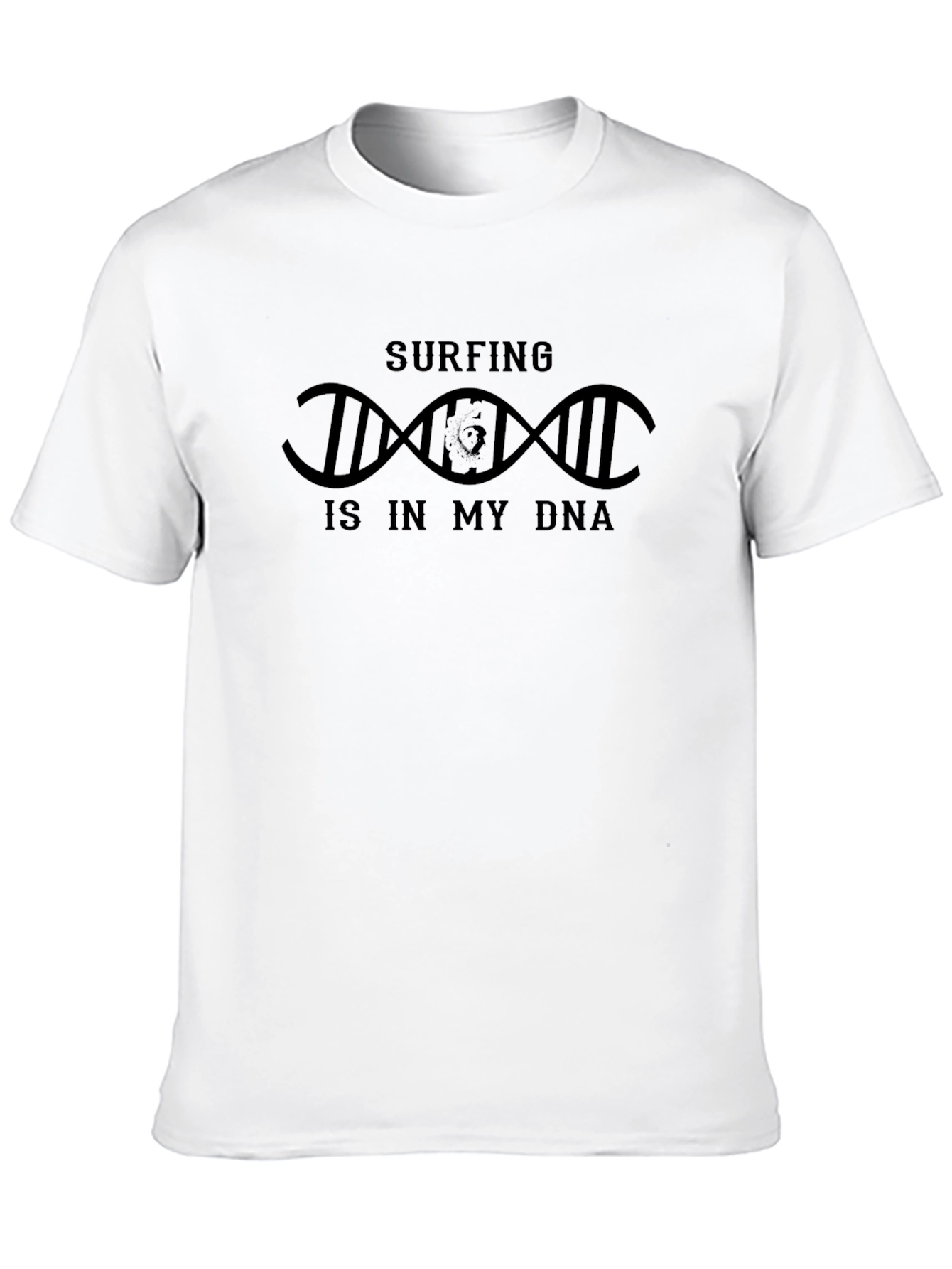 Black Surfing DNA Graphic Tee - Cool Surf Lifestyle Shirt view 10