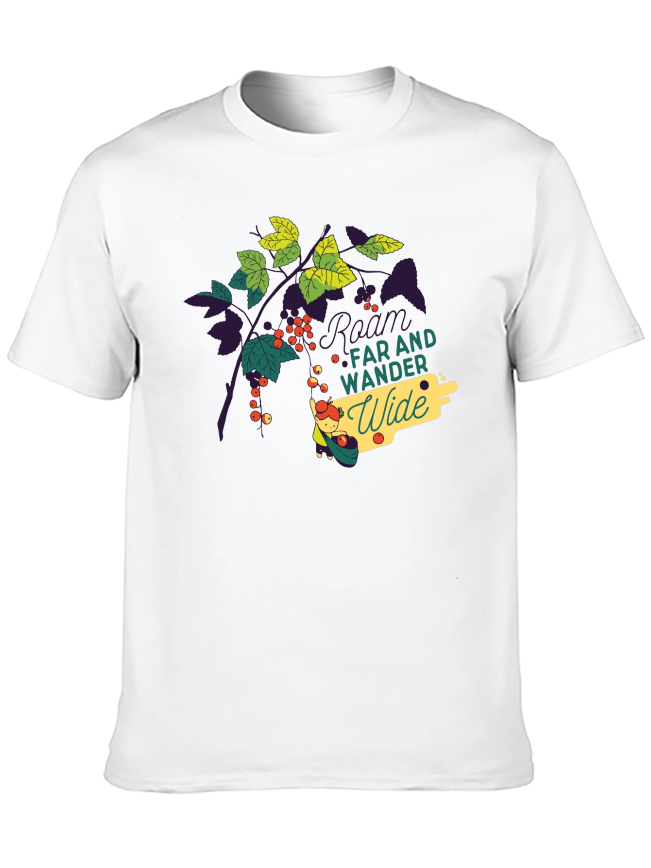 Black Nature-Inspired Black Graphic Tee view 10