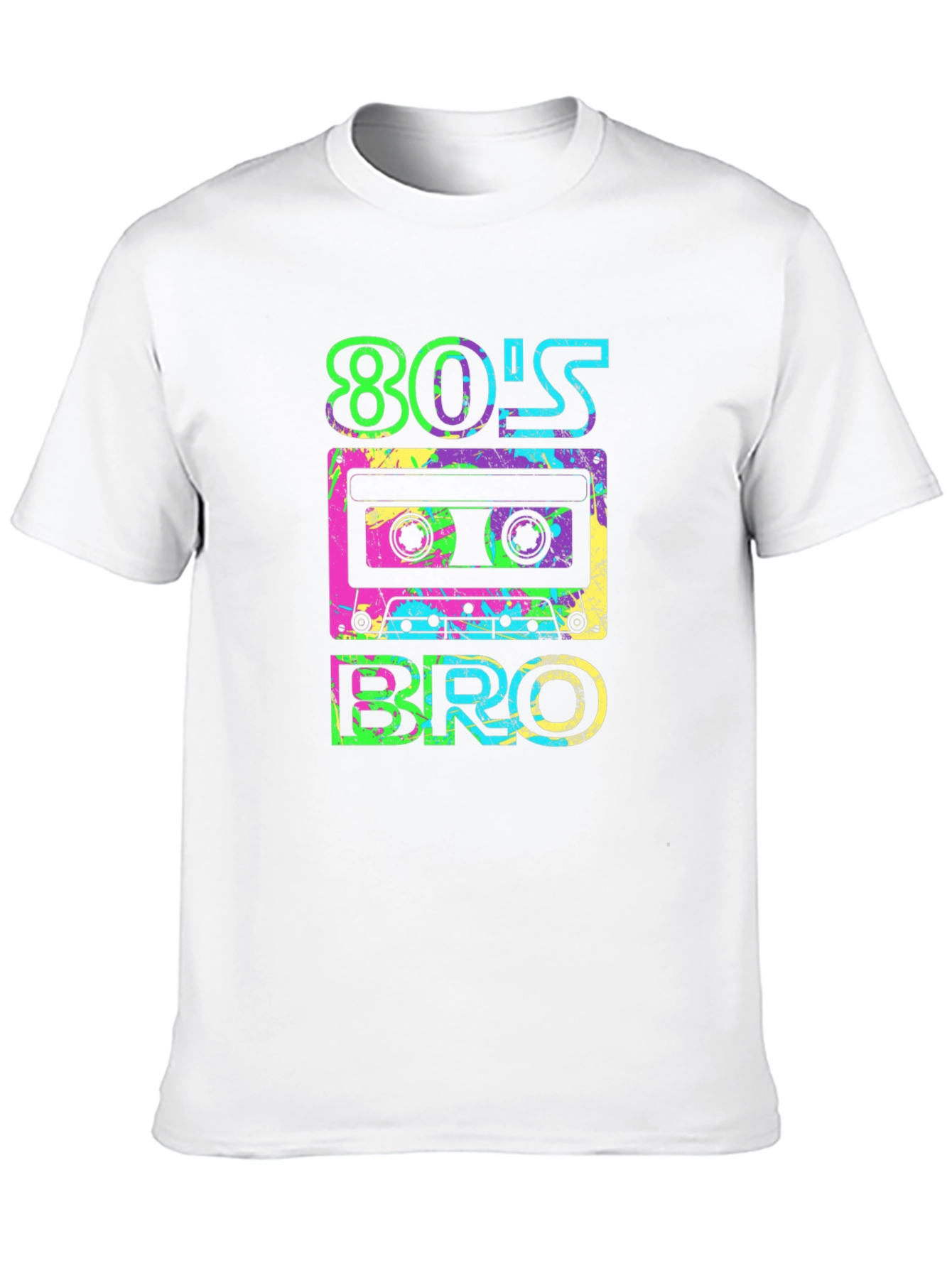 Black Retro 80's Bro T-Shirt - Cassette Design view 10