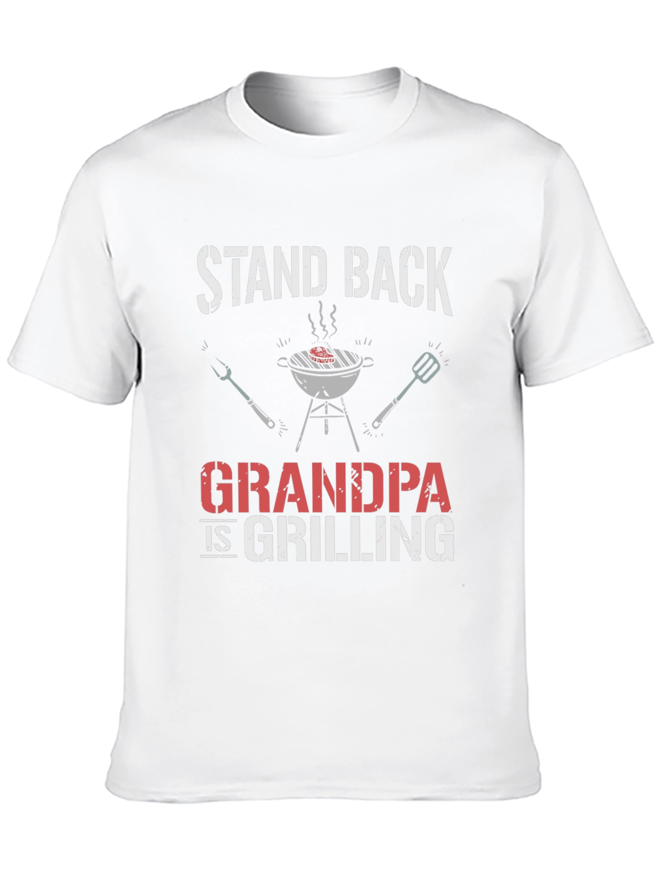 Black Stand Back Grandpa is Grilling T-Shirt view 10