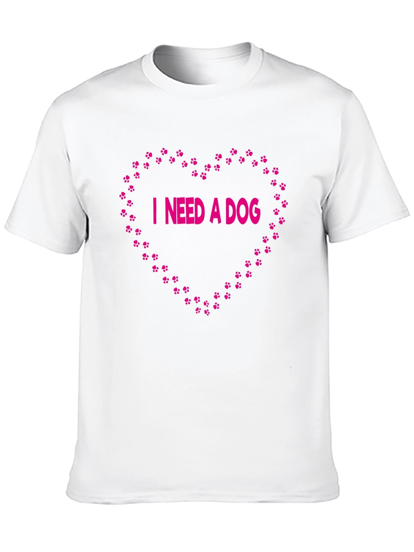 Black I Need a Dog Tee - Heart Paw Print Design, Black view 10