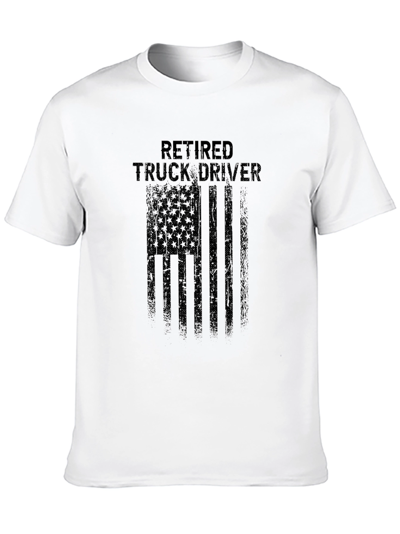 Black Retired Truck Driver American Flag T-Shirt view 10