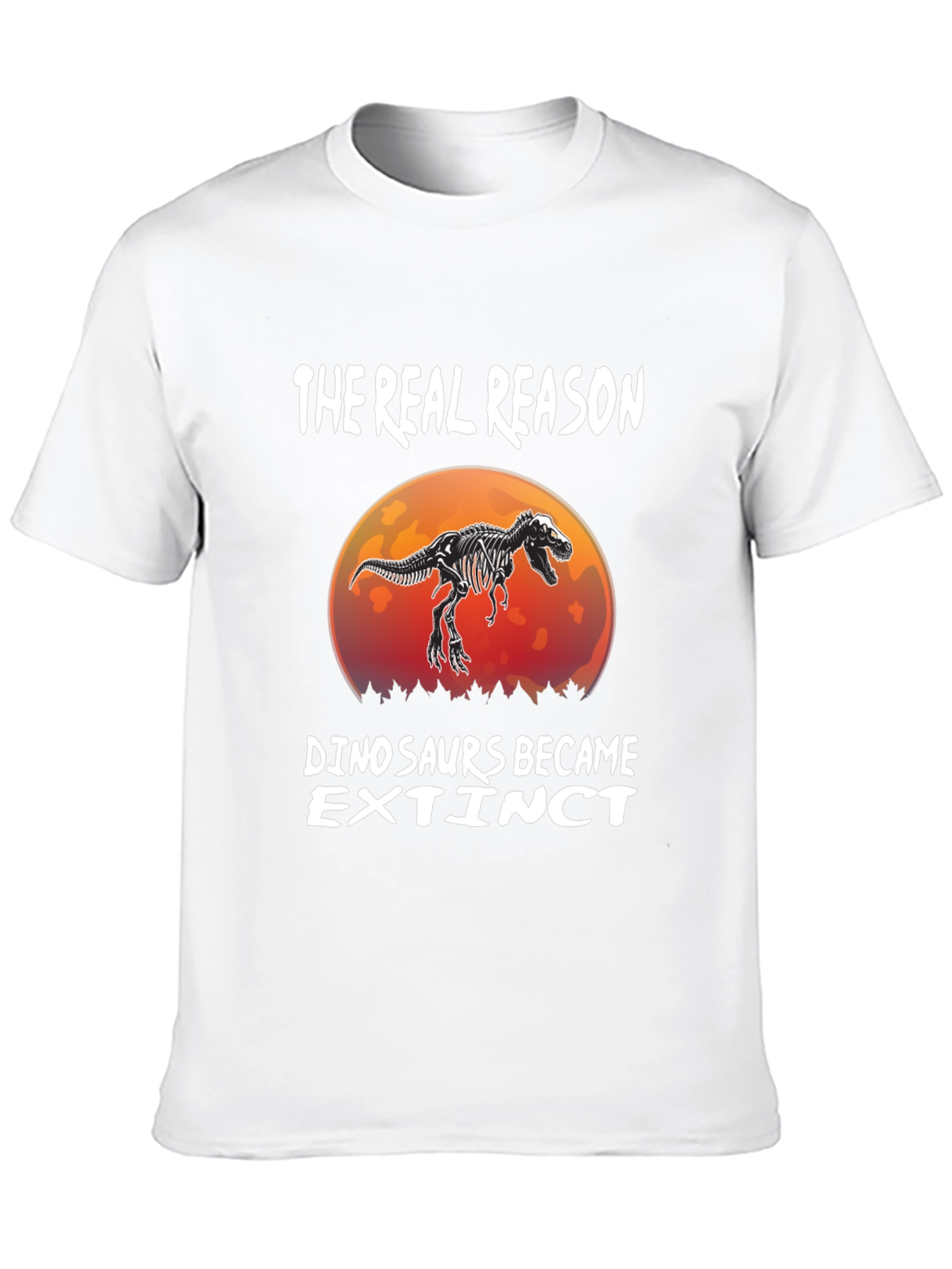 Black Dinosaur Extinction Funny T-Shirt view 10