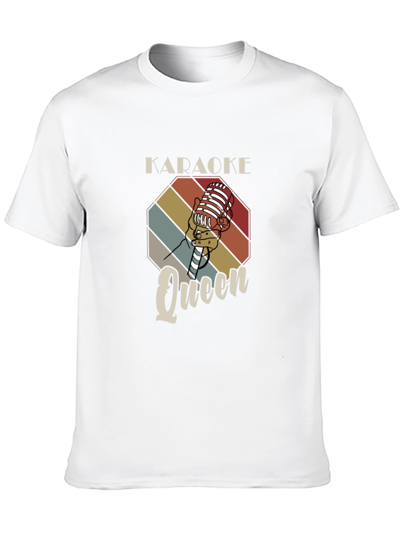 Black Karaoke Queen T-Shirt - Retro Microphone Design view 10