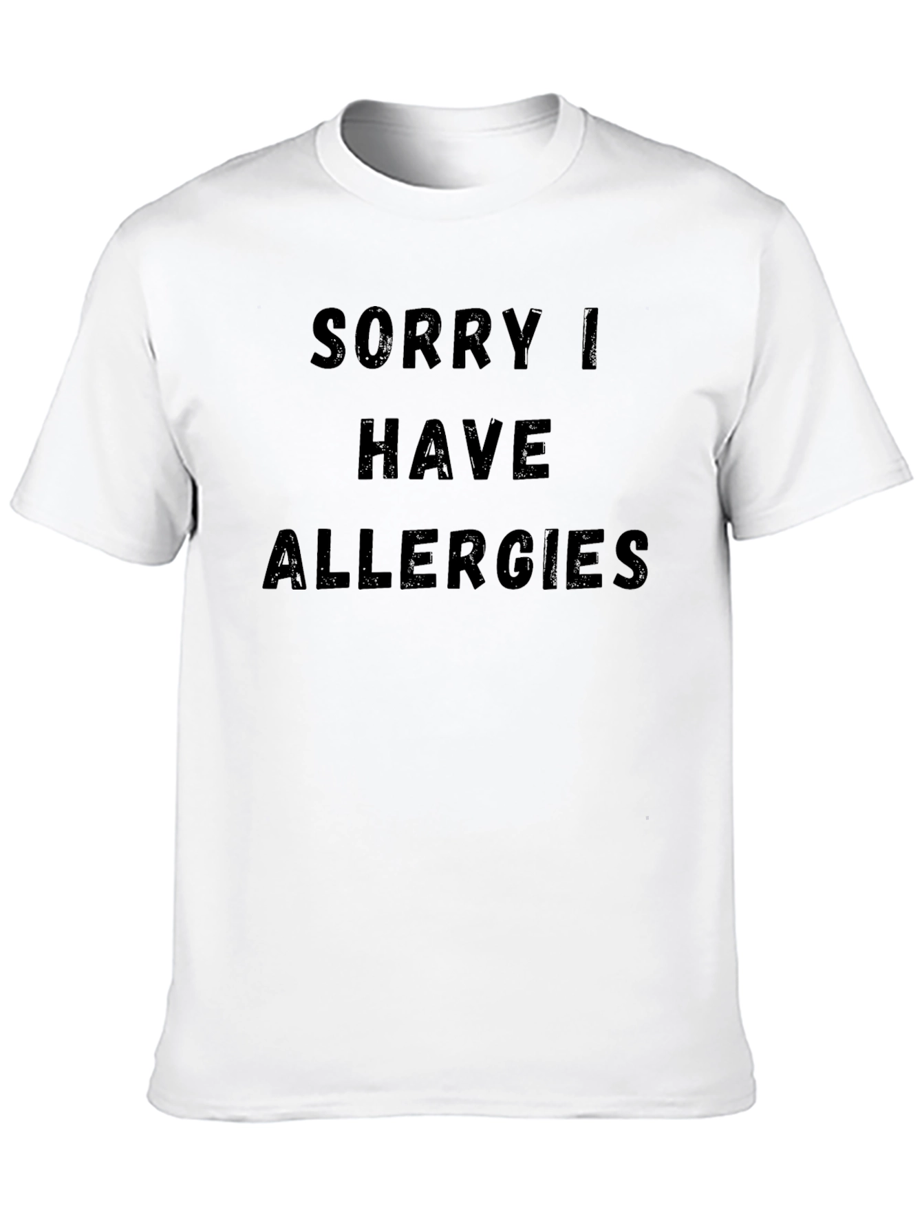 Black Funny Allergy T-Shirt - Novelty Graphic Tee view 10