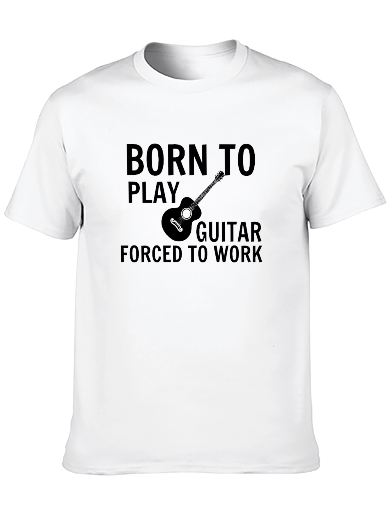 Black Born to Play Guitar Black Graphic Tee view 10