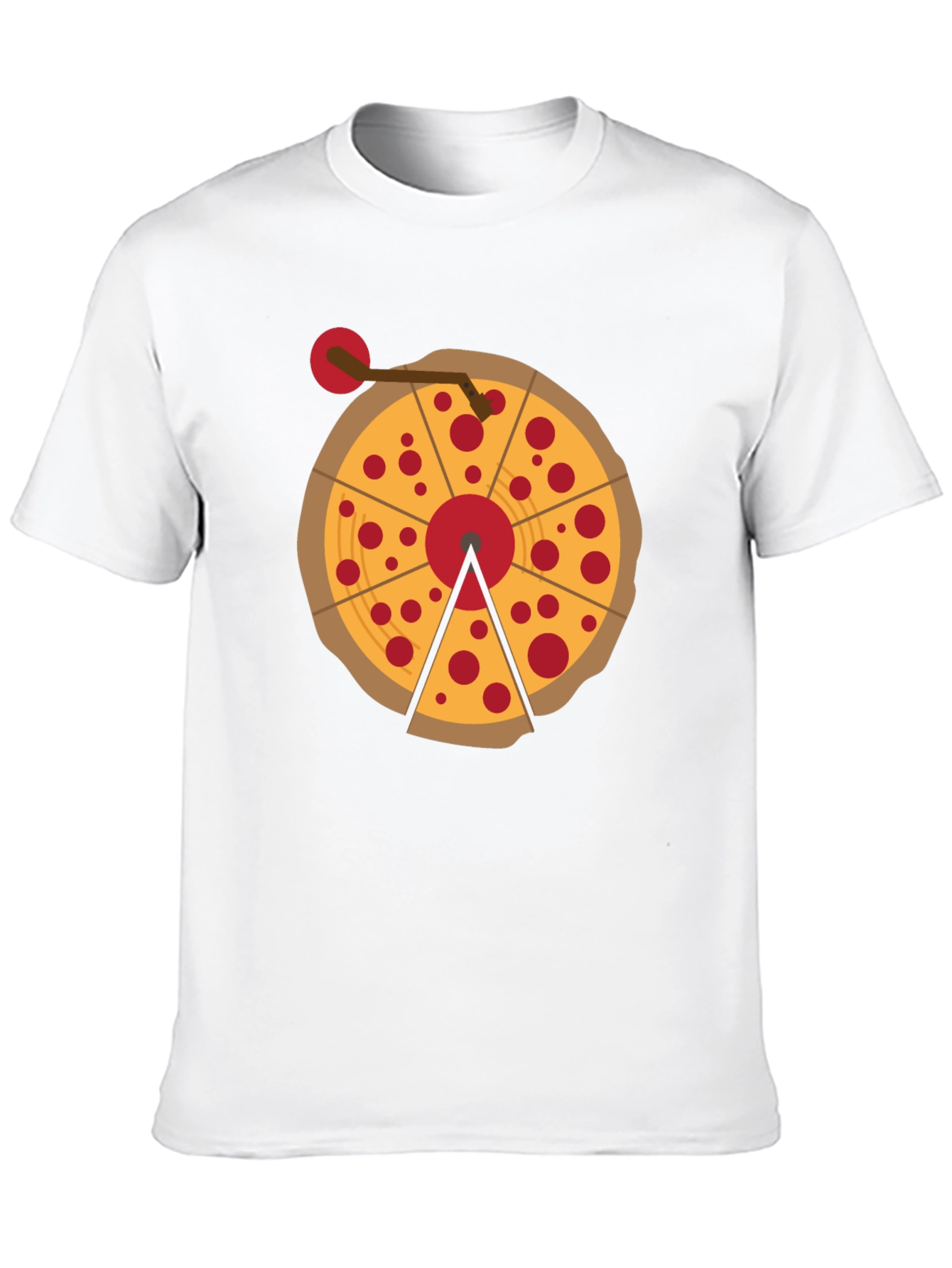 Black Pizza Turntable Graphic Tee - DJ Foodie T-Shirt view 10