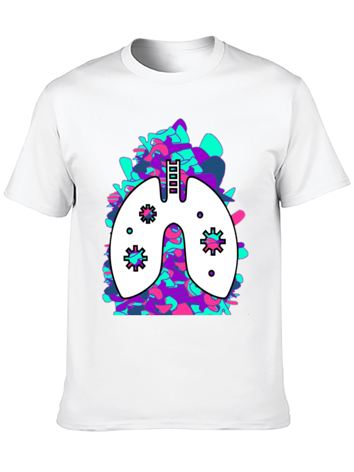 Black Lung Art Black T-Shirt: Abstract Organ Tee view 10